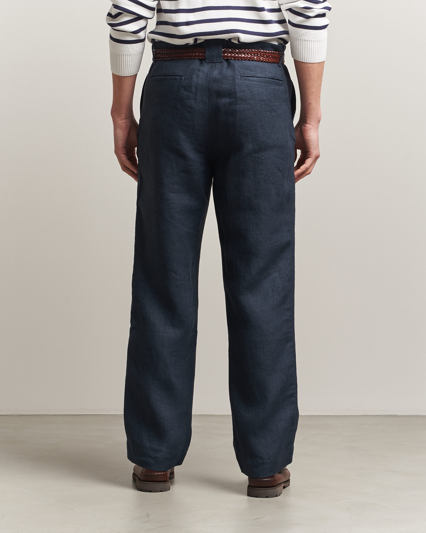 Uomini | Pantaloni | Peregrine | Windsor Linen Trousers Navy