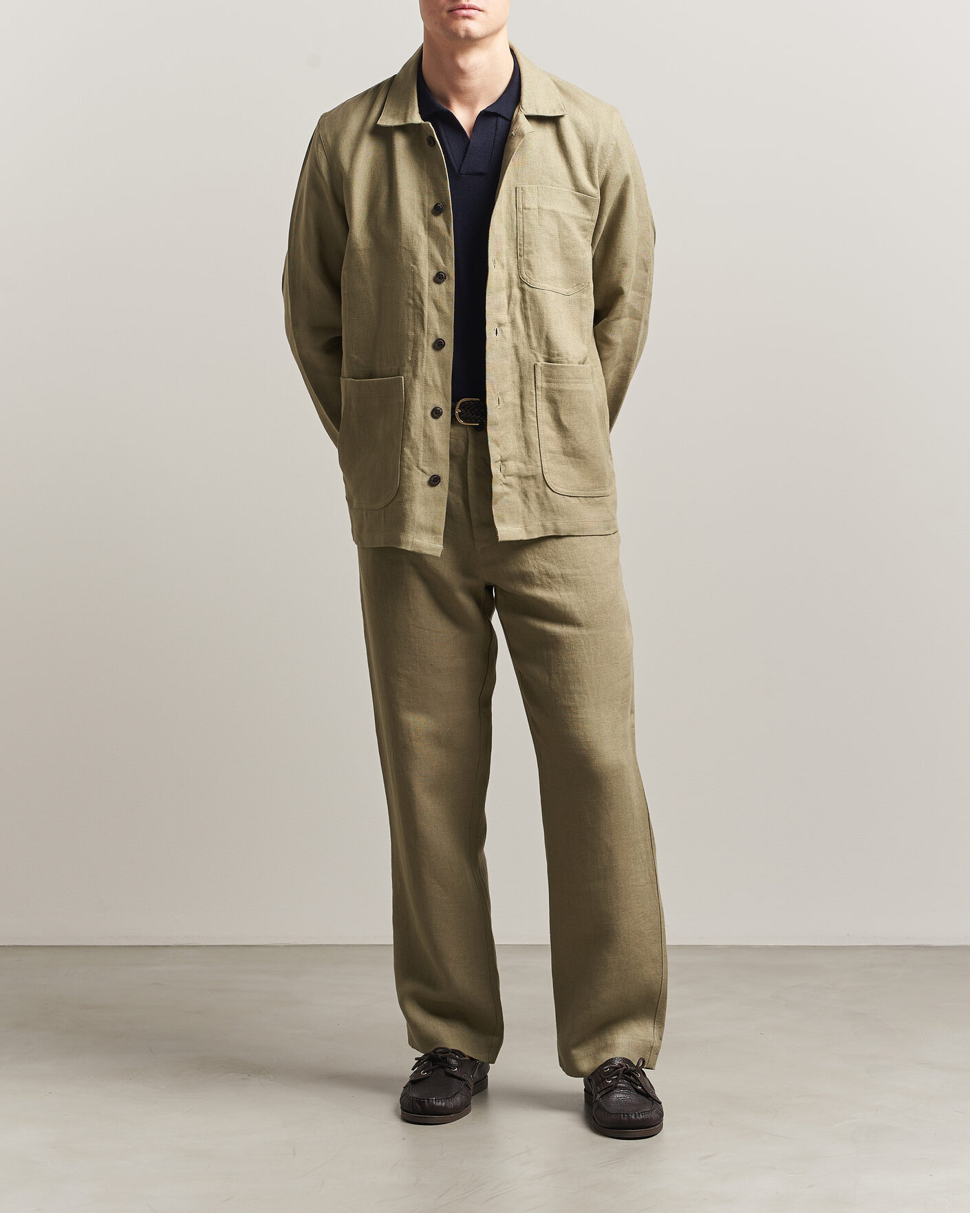 Uomini | Pantaloni | Peregrine | Windsor Linen Trousers Sage