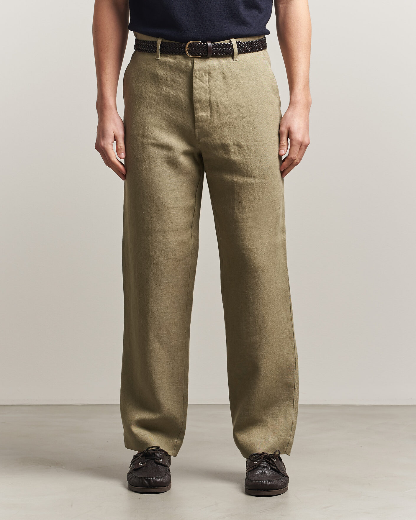 Uomini | Pantaloni | Peregrine | Windsor Linen Trousers Sage