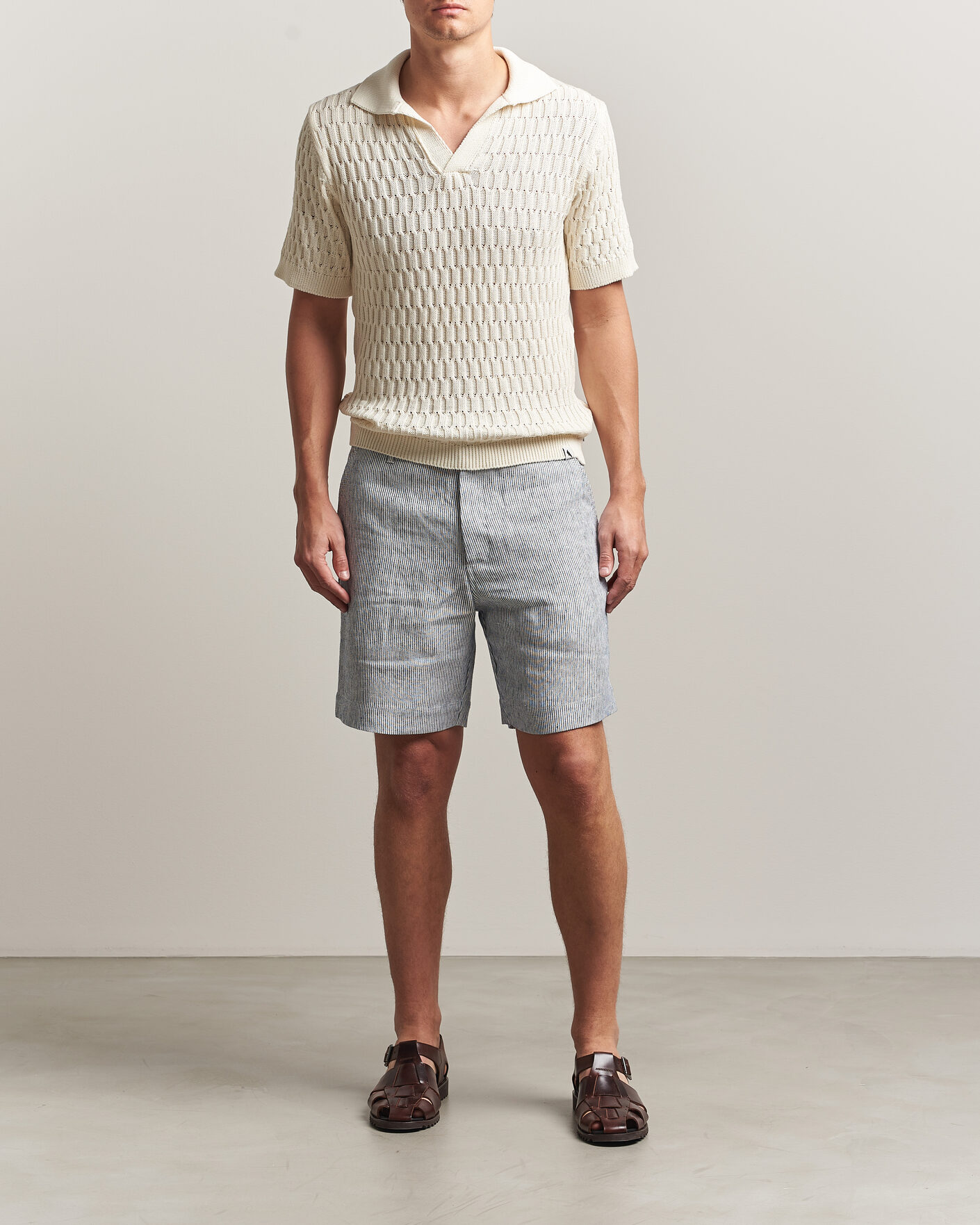 Uomini | Polo | Peregrine | Cove Knitted Cotton Polo Shirt White
