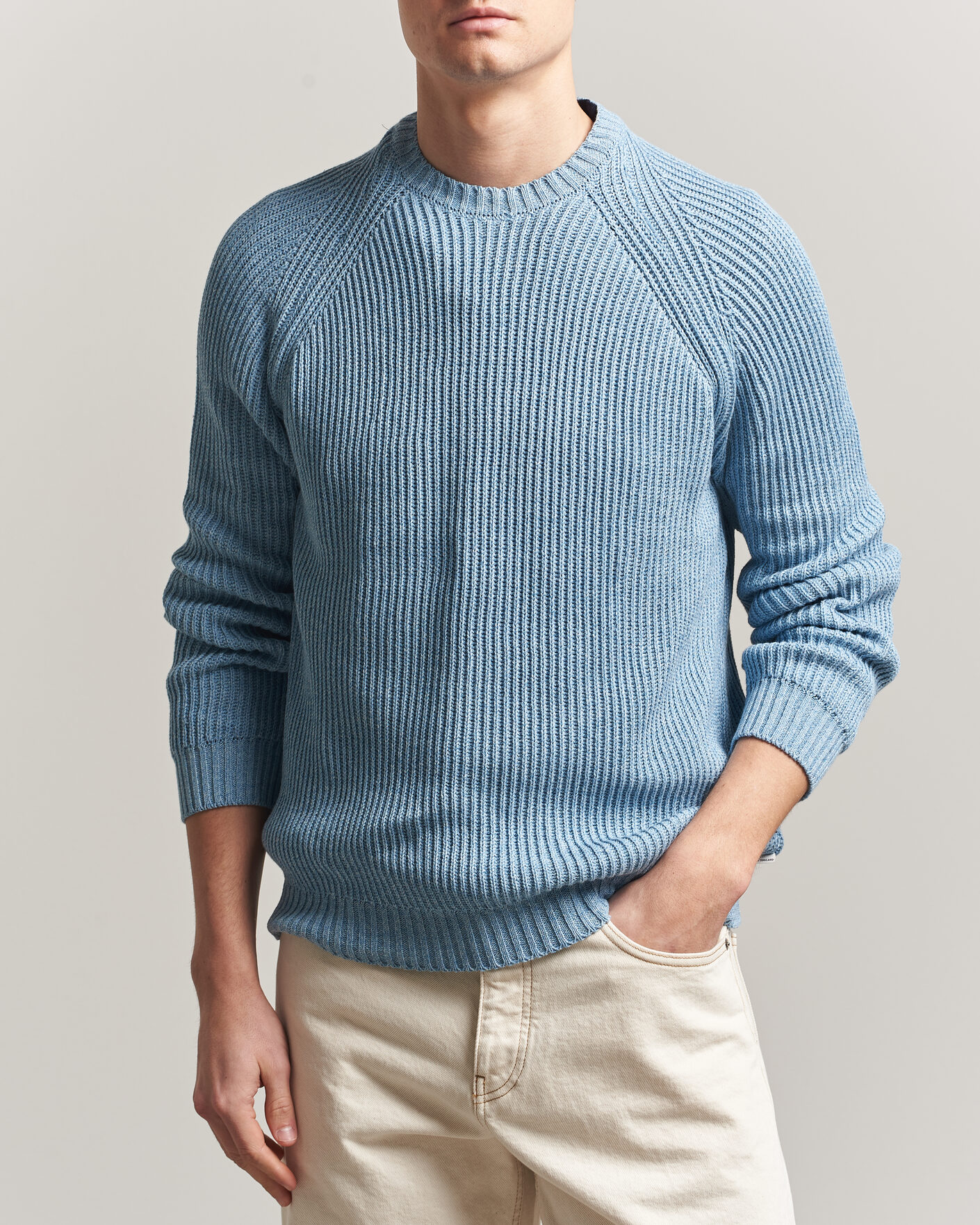 Uomini | Maglieria | Peregrine | Harry Organic Cotton Sweater Ocean