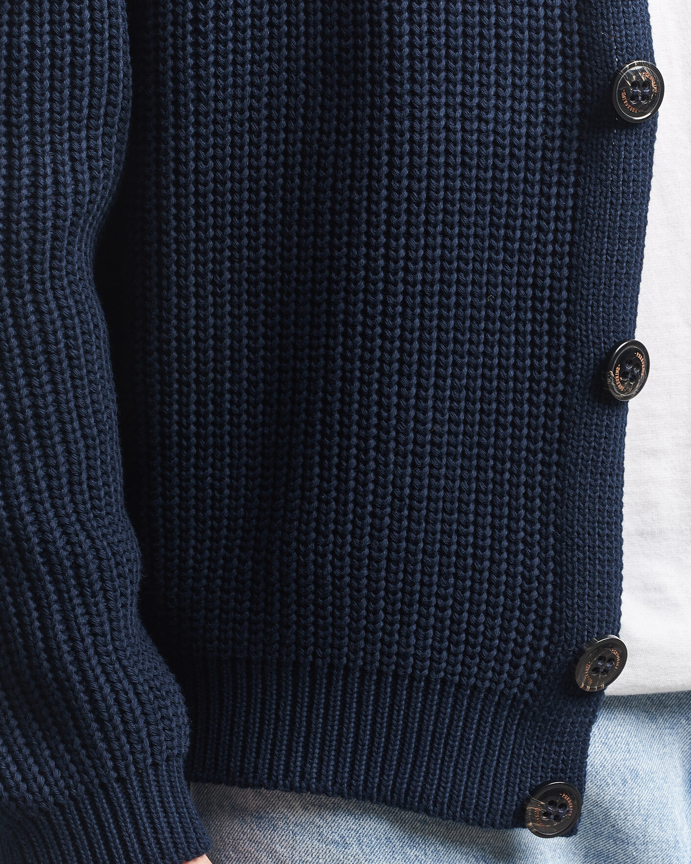 Uomini | Maglieria | Peregrine | River Cotton Cardigan Navy