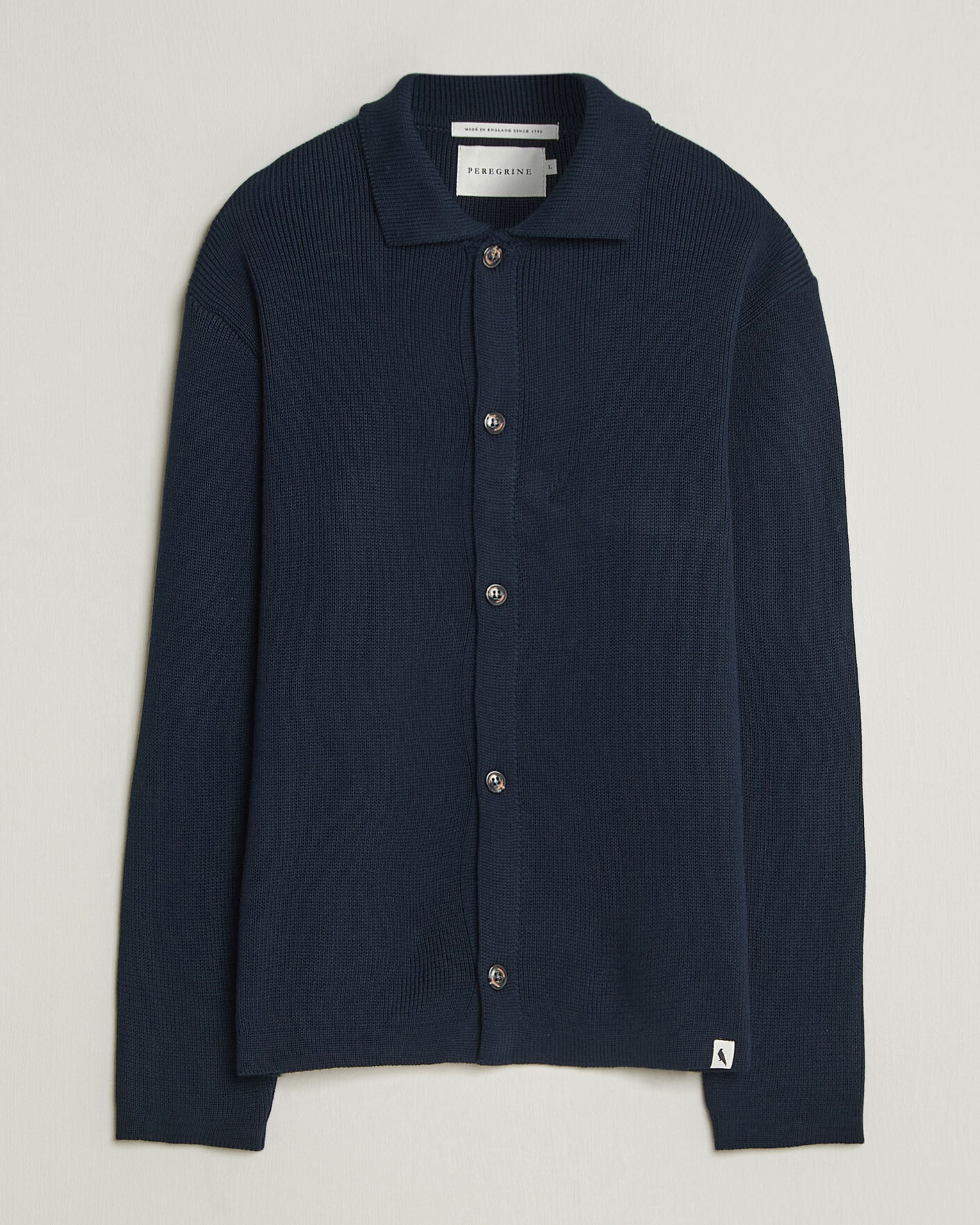 Uomini | Maglieria | Peregrine | River Knitted Cotton Schacket Navy