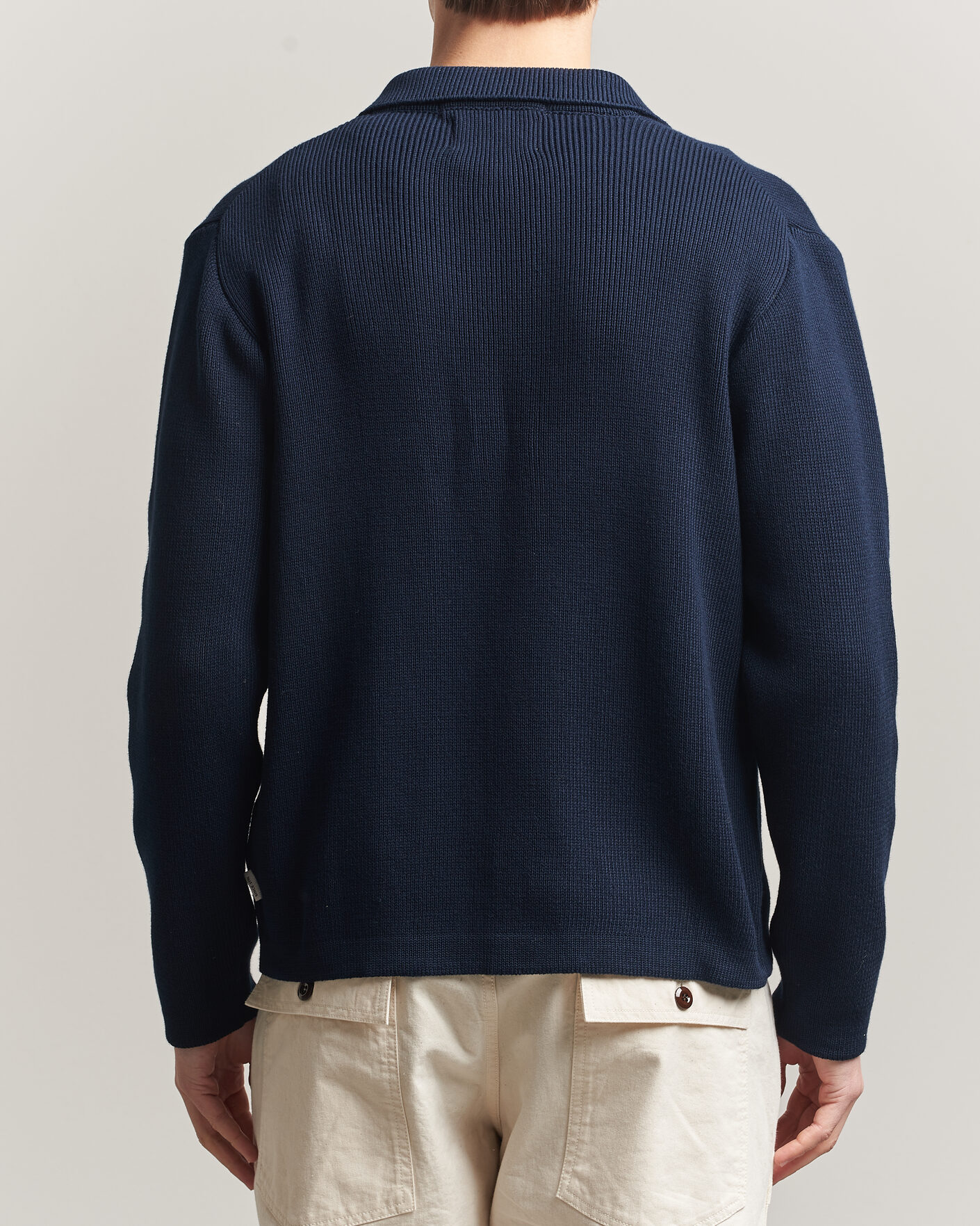 Uomini | Maglieria | Peregrine | River Knitted Cotton Schacket Navy