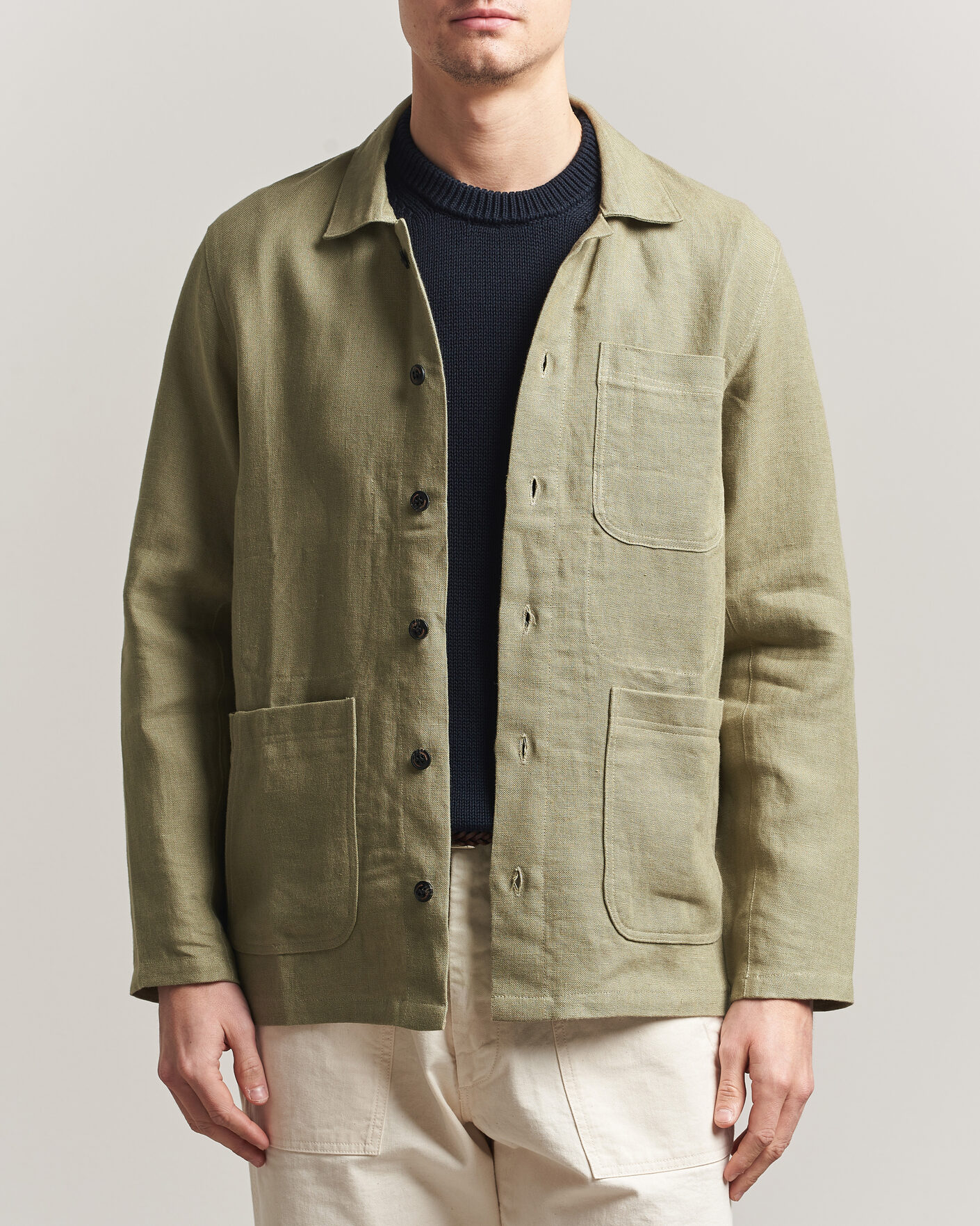 Uomini | Camicie | Peregrine | Windsor Linen Shacket Khaki