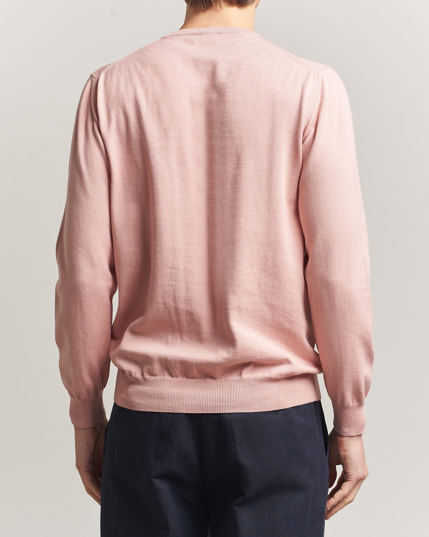 Uomini | Maglieria | Morgano | Supersoft Egyptian Cotton Crew Neck Soft Pink