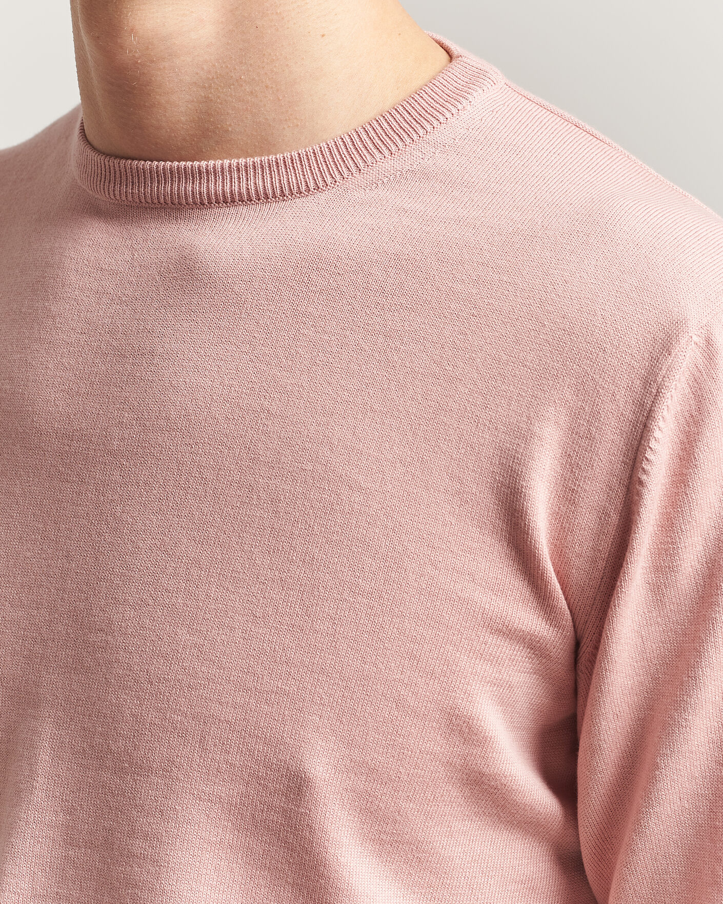Uomini | Maglieria | Morgano | Supersoft Egyptian Cotton Crew Neck Soft Pink