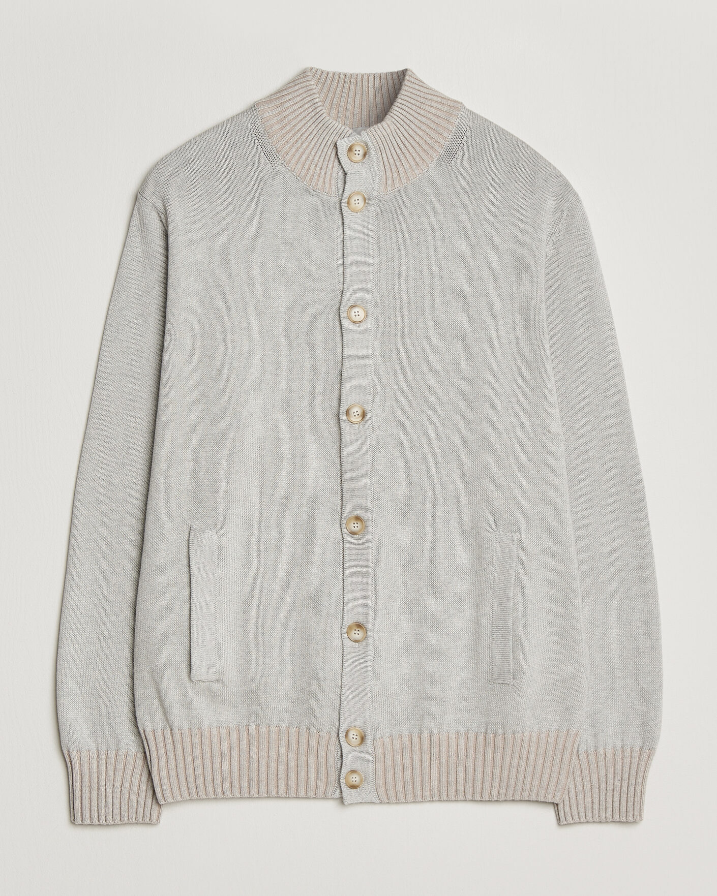 Uomini | Maglieria | Morgano | Cotton/Cashmere Knitted Cardigan Light Grey
