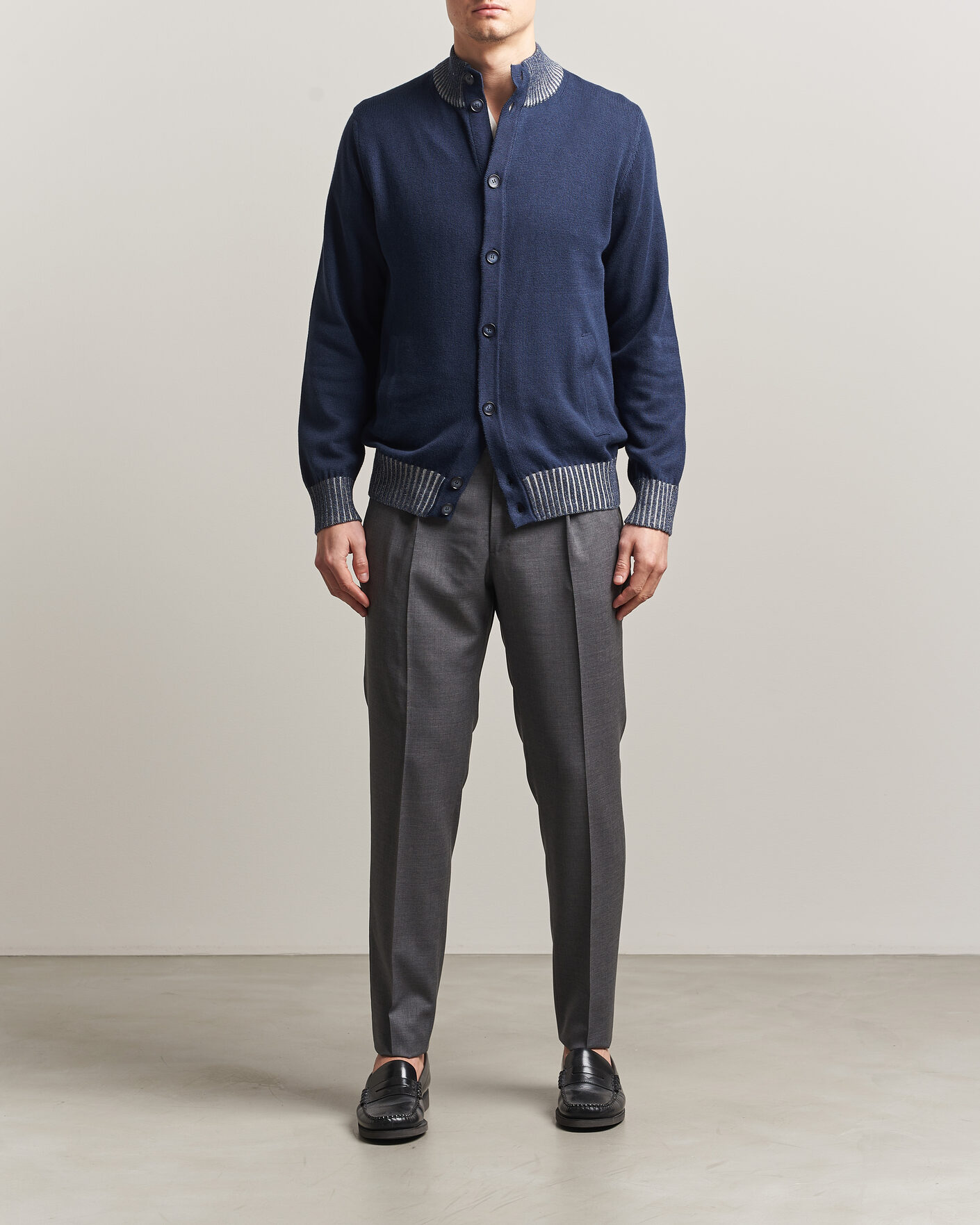 Uomini | Maglieria | Morgano | Cotton/Cashmere Knitted Cardigan Navy