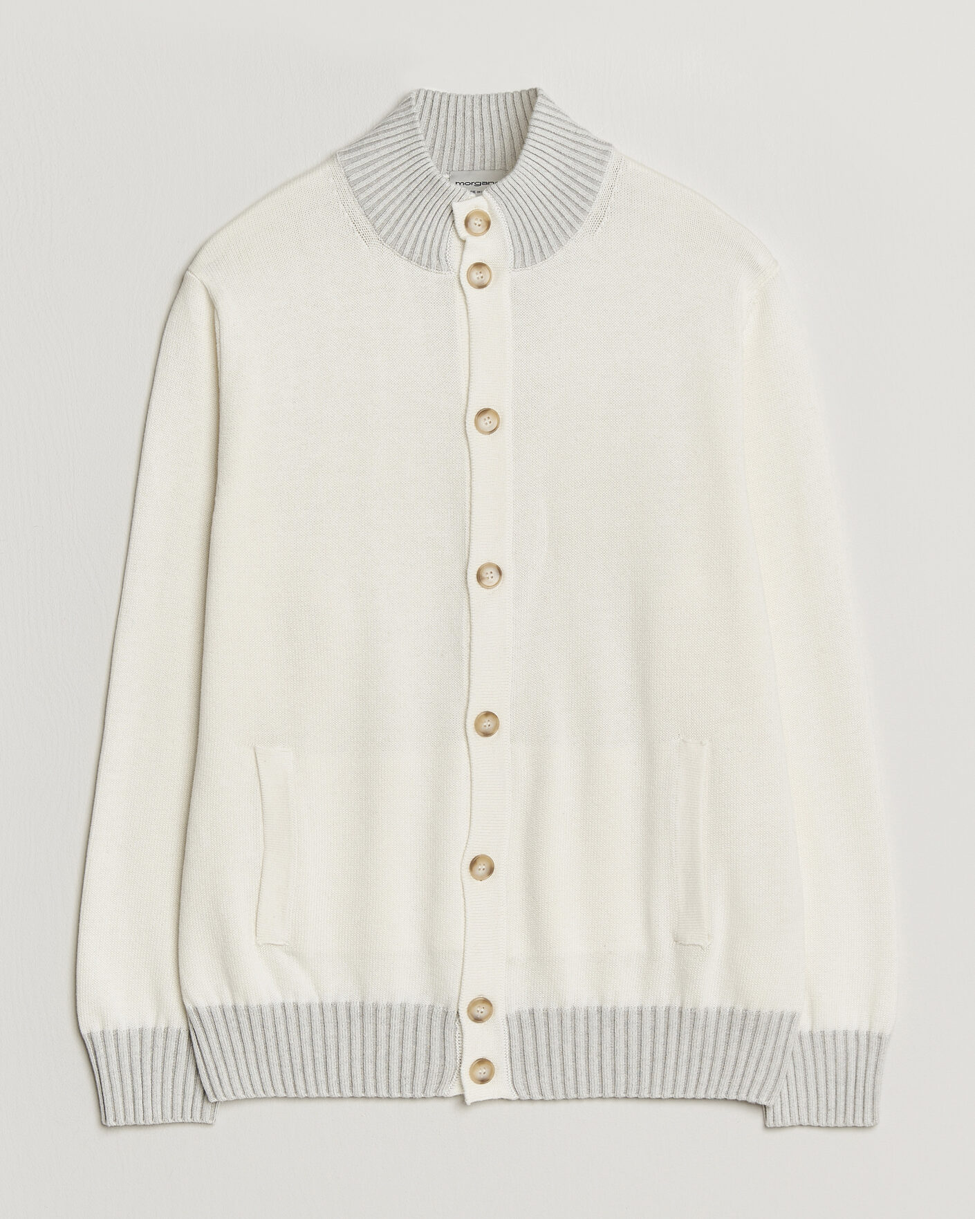 Uomini | Maglieria | Morgano | Cotton/Cashmere Knitted Cardigan Cream