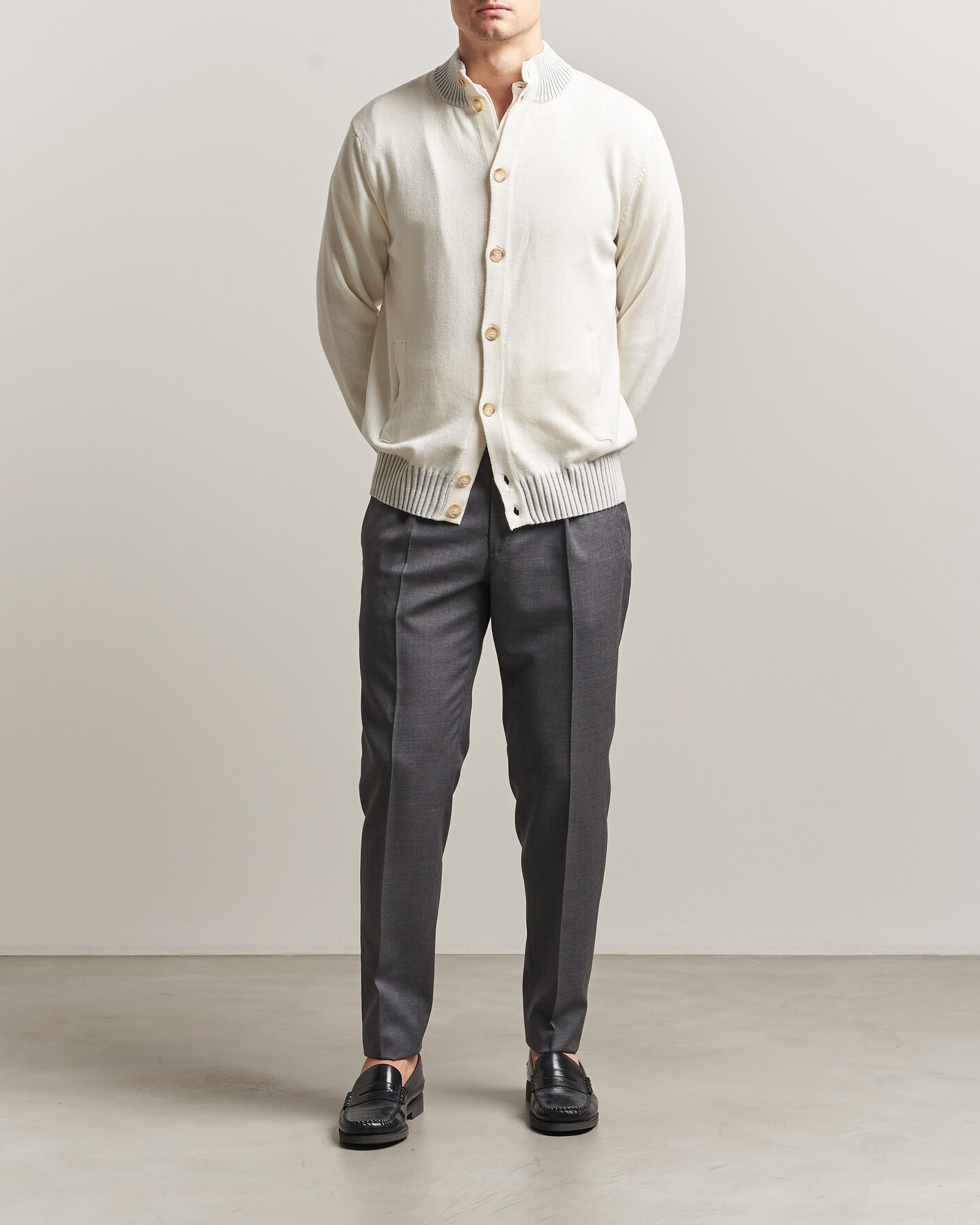 Uomini | Maglieria | Morgano | Cotton/Cashmere Knitted Cardigan Cream