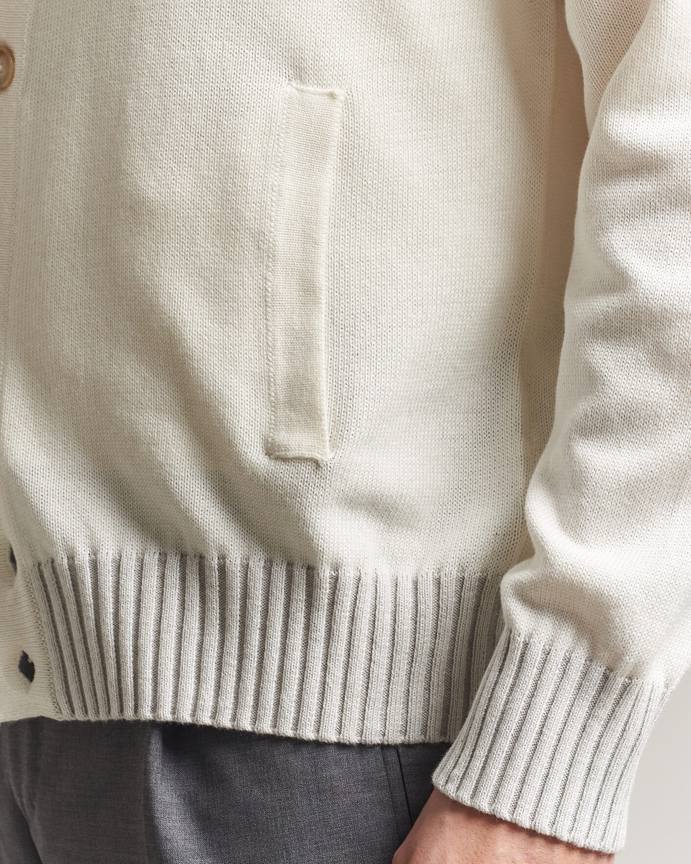 Uomini | Maglieria | Morgano | Cotton/Cashmere Knitted Cardigan Cream