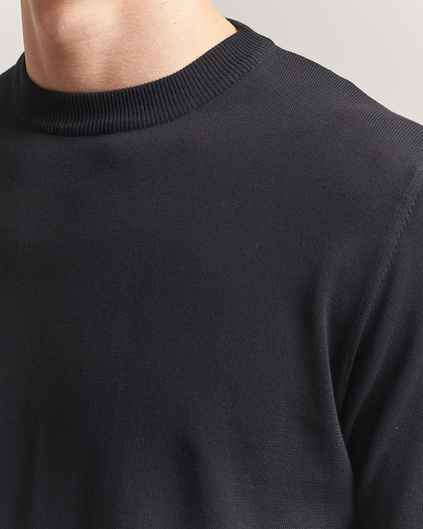 Uomini | T-shirt | Morgano | Knitted Cotton Crepe T-Shirt Black