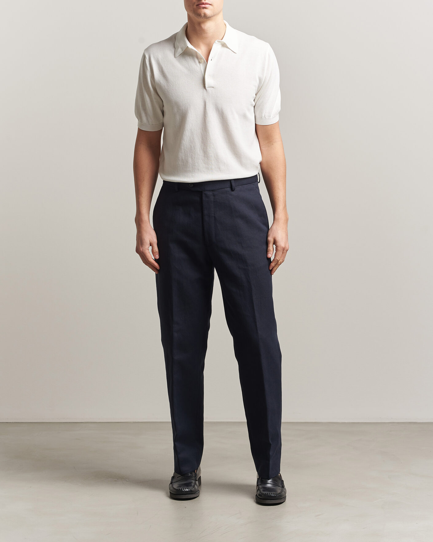 Uomini | Polo | Morgano | Knitted Cotton Crepe Polo Latte