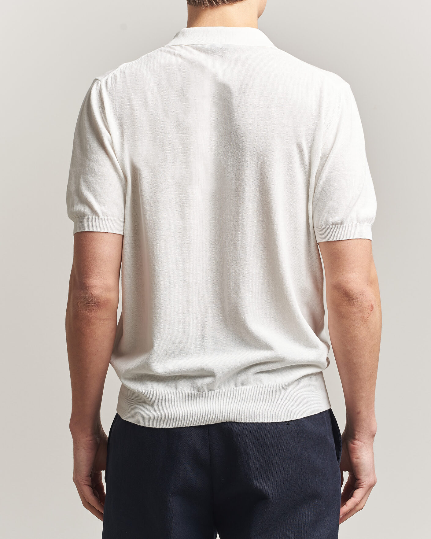 Uomini | Polo | Morgano | Knitted Cotton Crepe Polo Latte