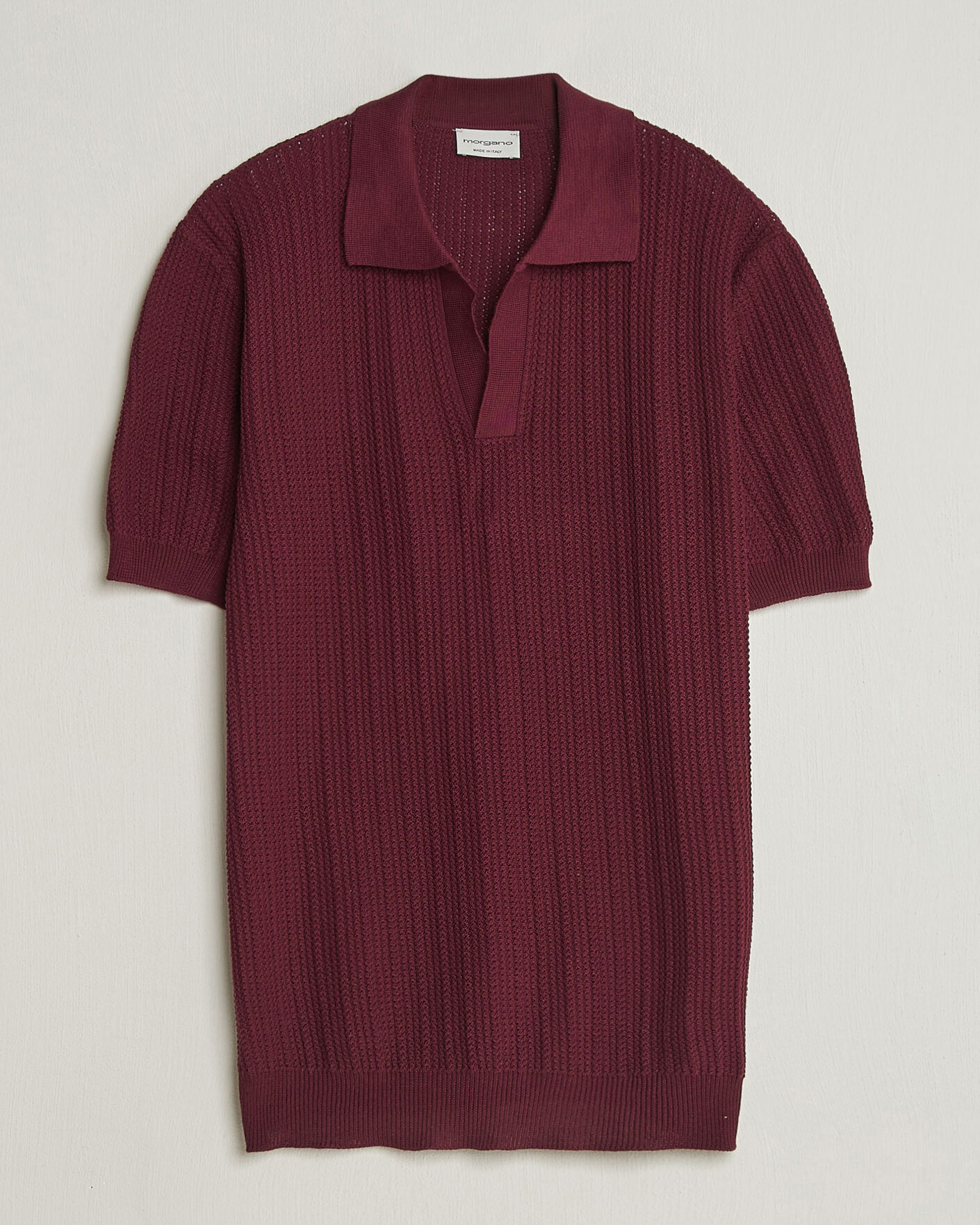 Uomini | Polo | Morgano | Structured Knitted Polo Burgundy