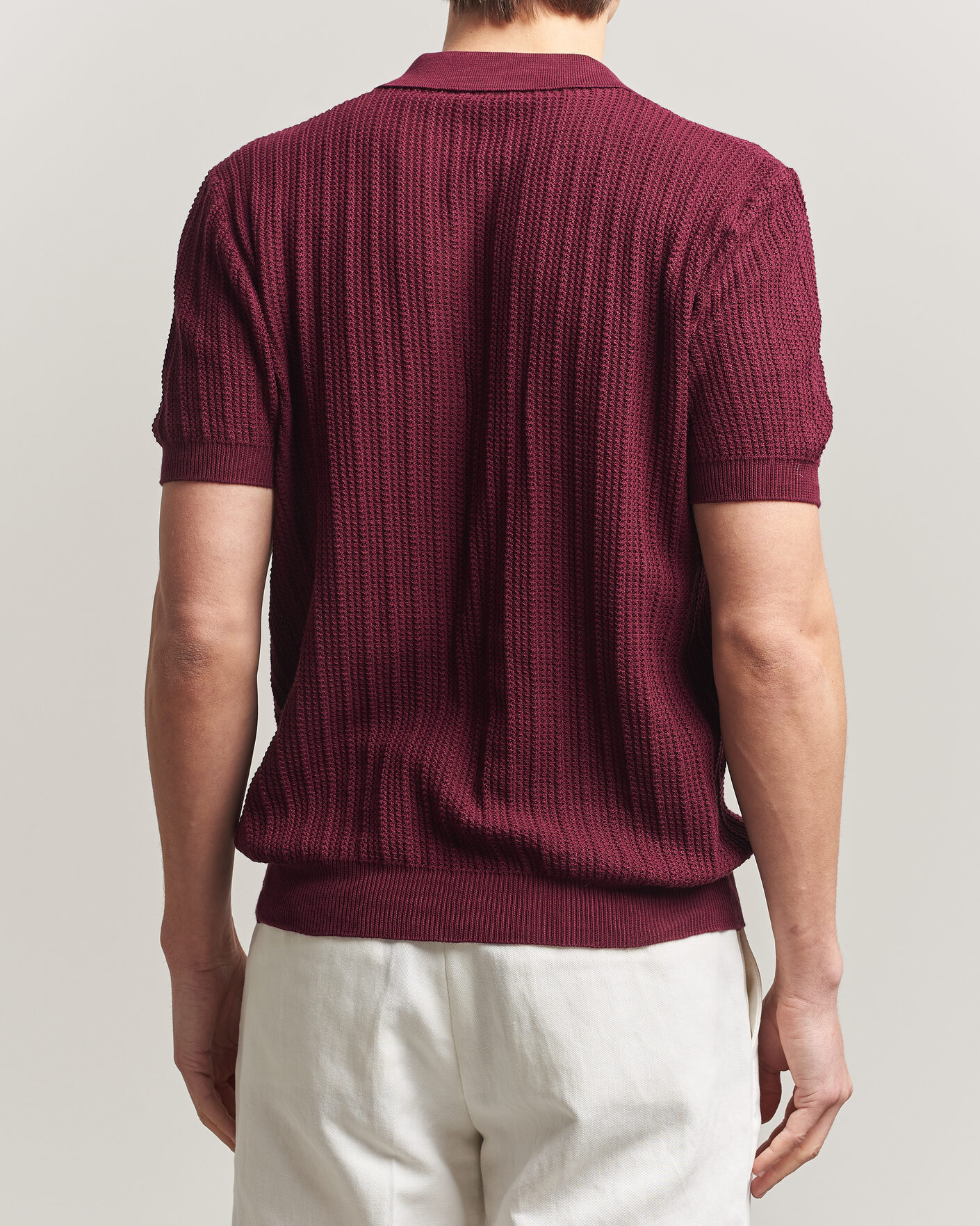 Uomini | Polo | Morgano | Structured Knitted Polo Burgundy