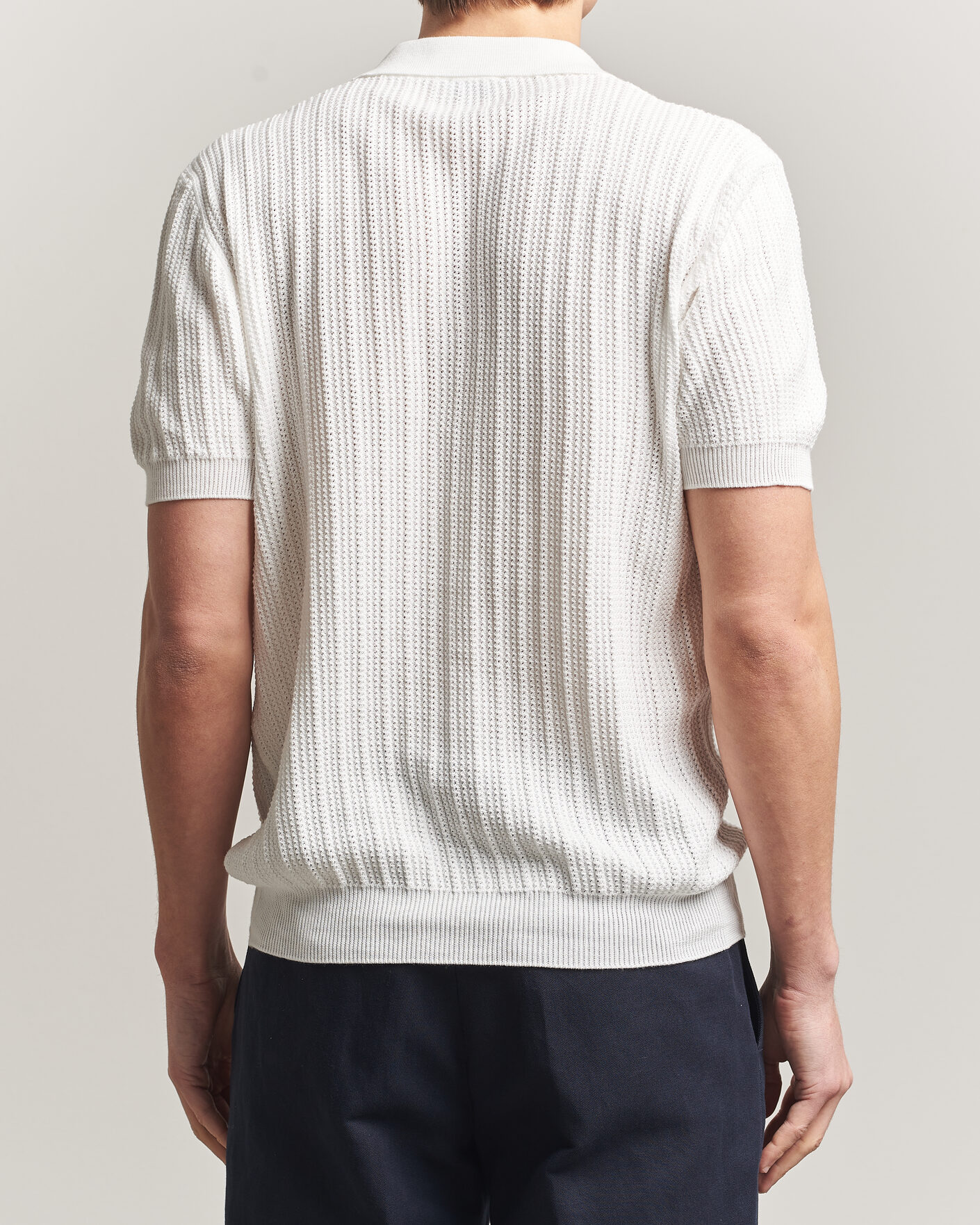 Uomini | Polo | Morgano | Structured Knitted Polo White