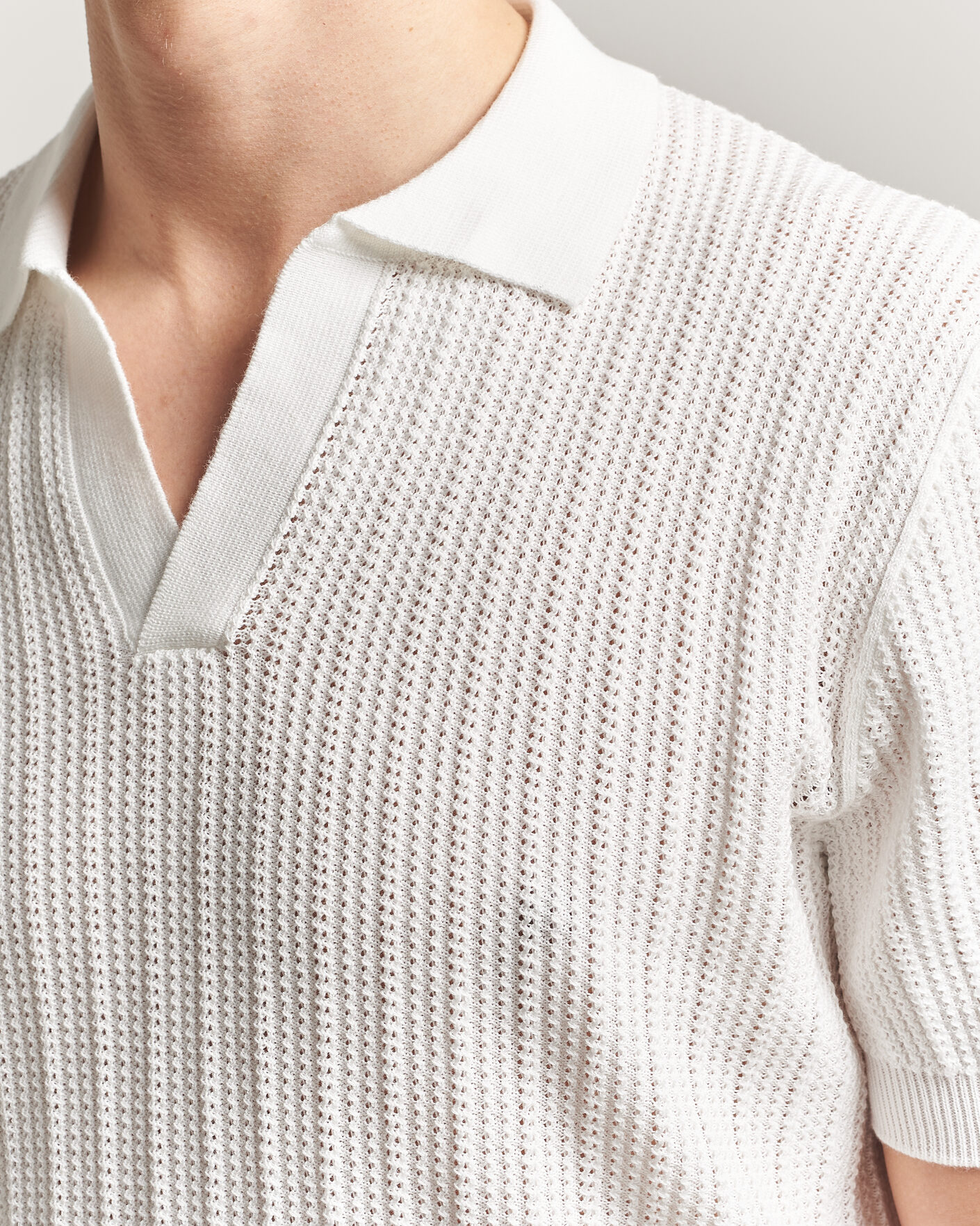 Uomini | Polo | Morgano | Structured Knitted Polo White