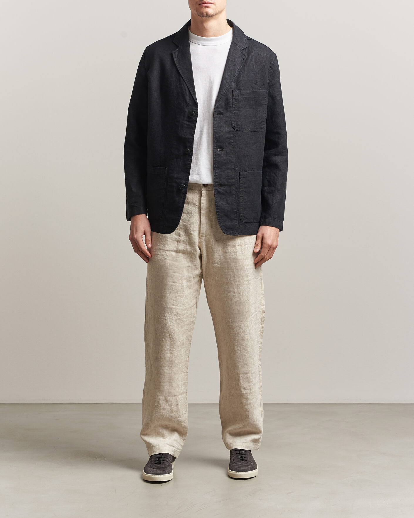 Uomini | Blazers | KnowledgeCotton Apparel | Linen Blazer Black