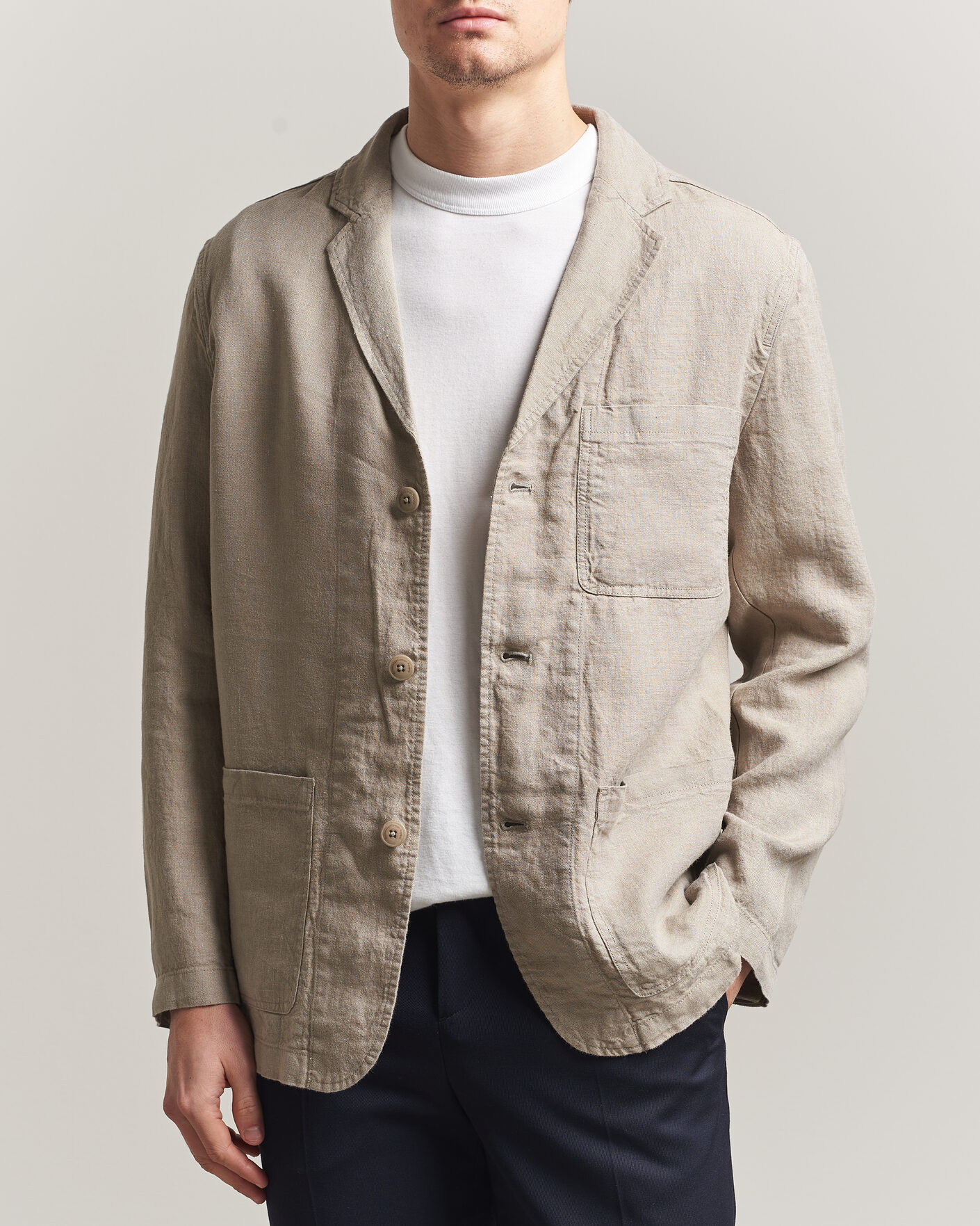 Uomini | Blazers | KnowledgeCotton Apparel | Linen Blazer Twill