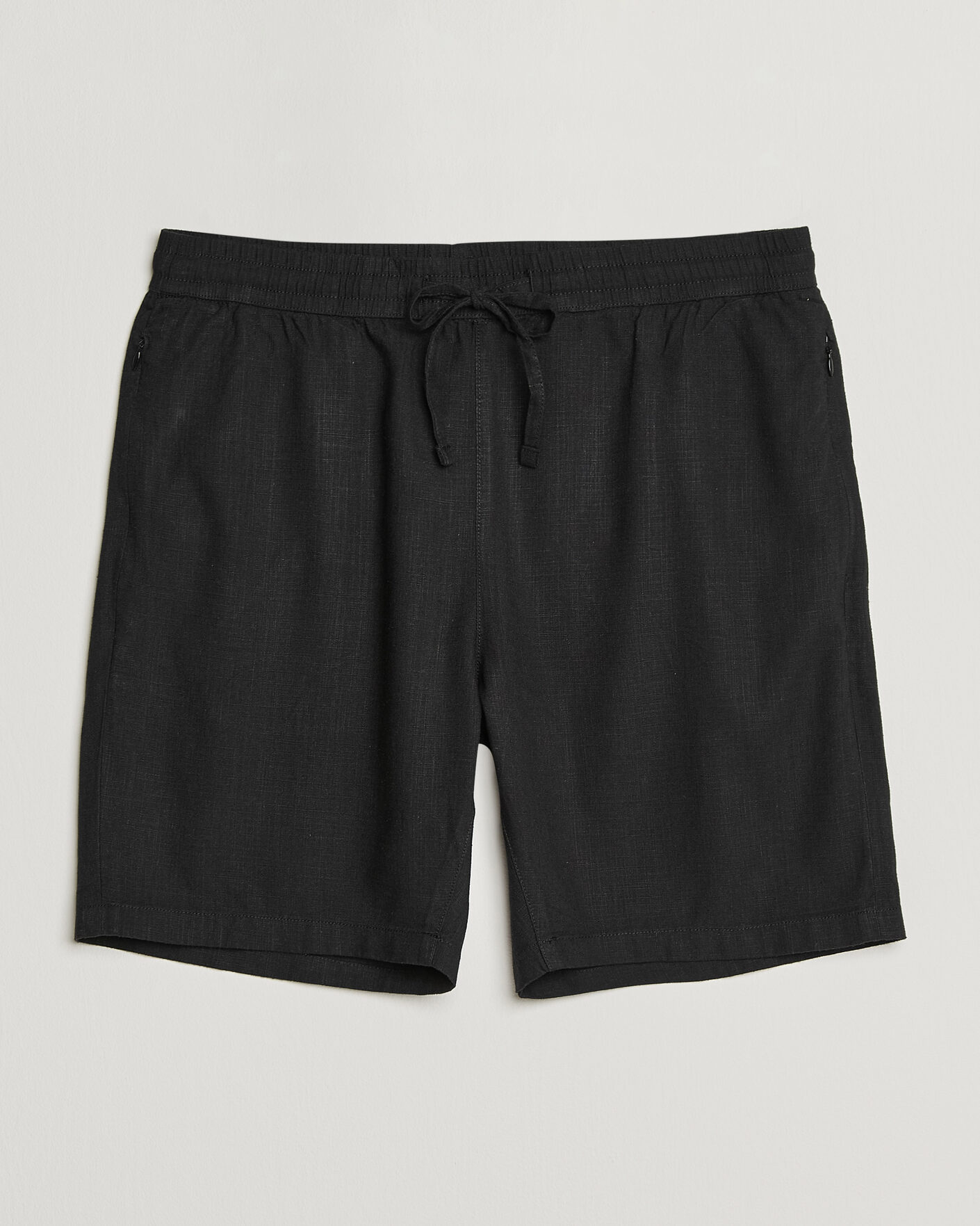 Uomini | Pantaloncini | KnowledgeCotton Apparel | Loose Linen/Viscose Shorts Black