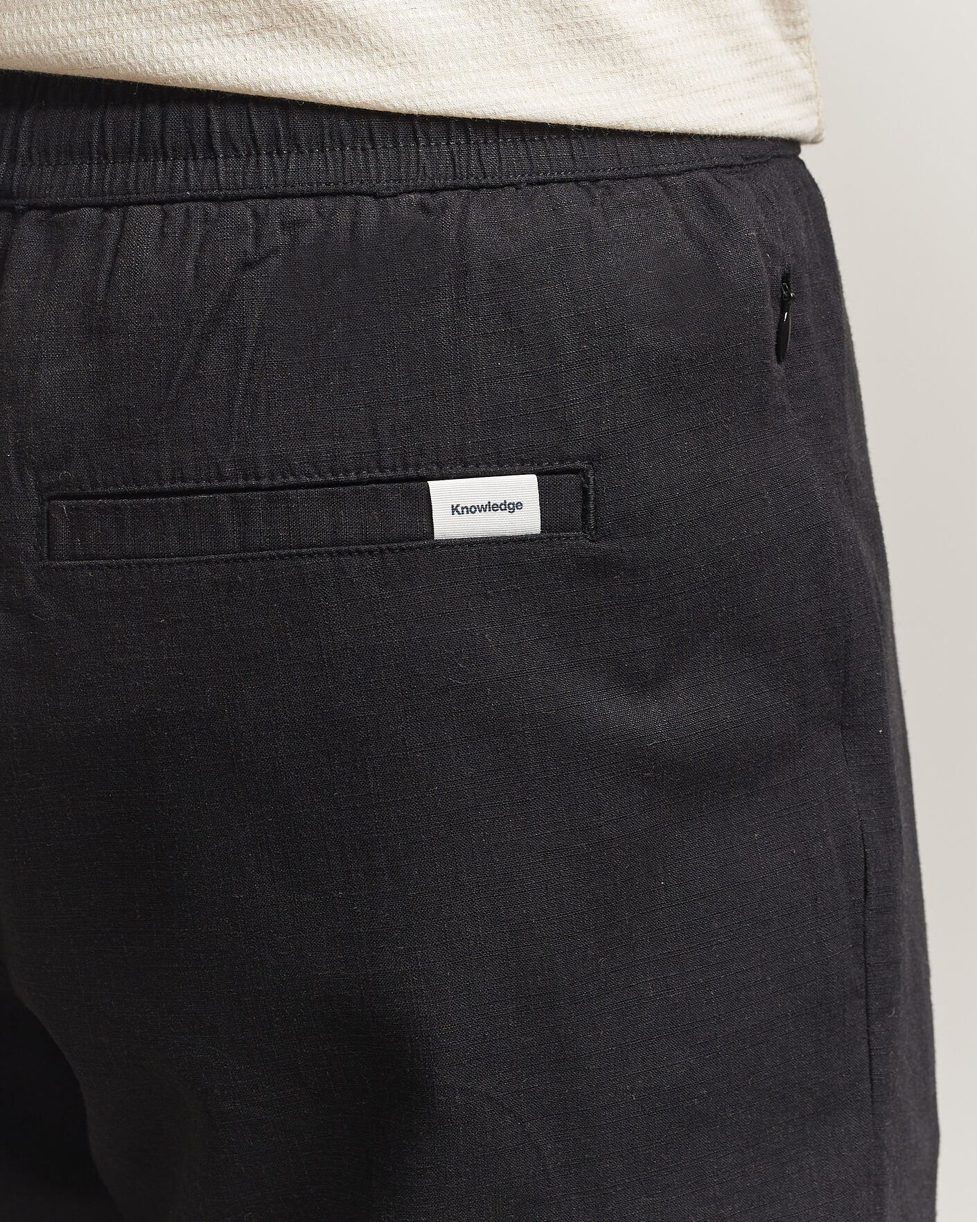 Uomini | Pantaloncini | KnowledgeCotton Apparel | Loose Linen/Viscose Shorts Black