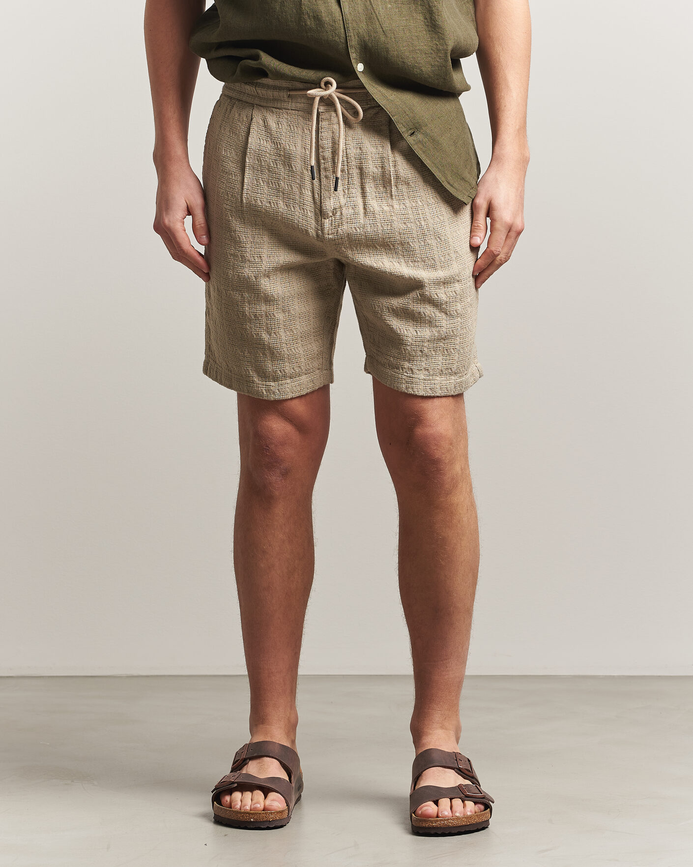 Uomini | Pantaloncini | KnowledgeCotton Apparel | Structured Cotton Dobby Shorts Twill