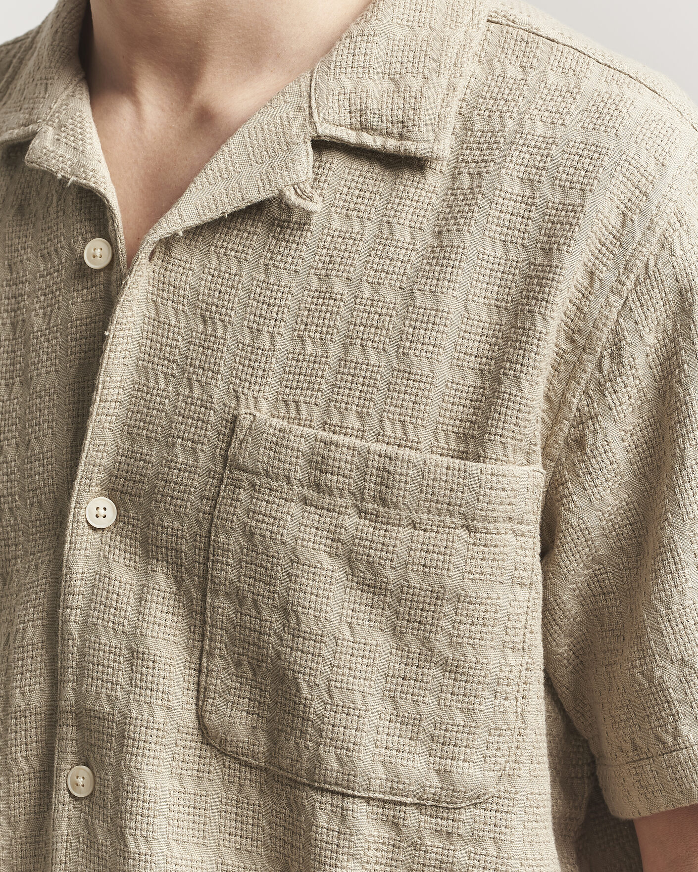 Uomini | Camicie | KnowledgeCotton Apparel | Structured Cotton Dobby Shirt Twill