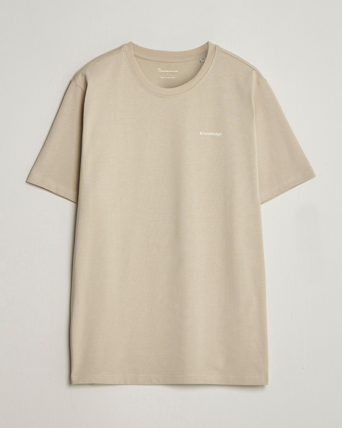 Uomini | T-shirt | KnowledgeCotton Apparel | Back Print T-Shirt Light Feather Grey