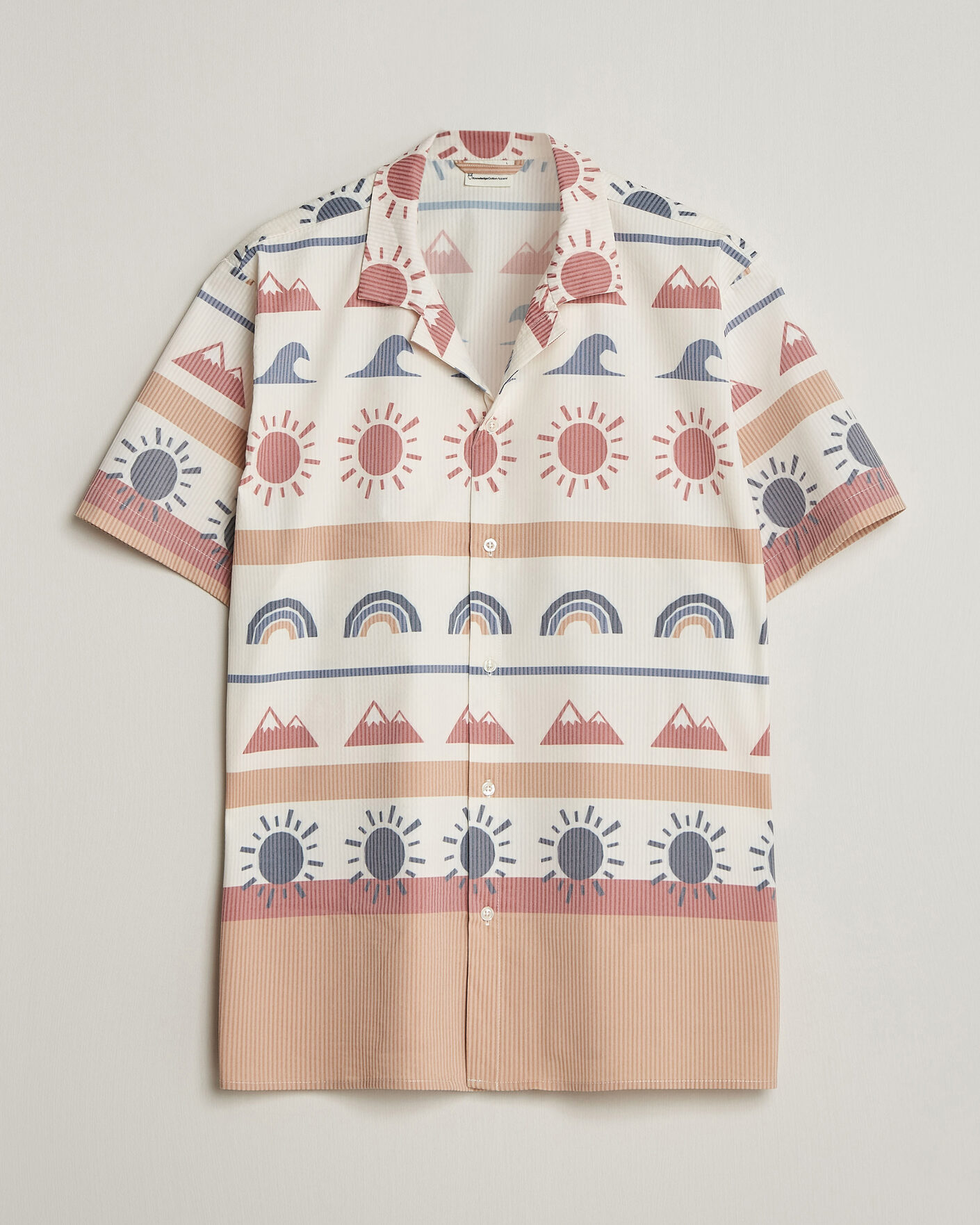 Uomini | Camicie | KnowledgeCotton Apparel | Relaxed Printed AOP Short Sleeve Shirt Multi