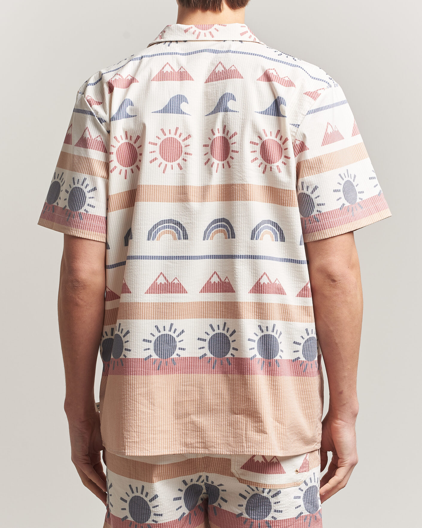 Uomini | Camicie | KnowledgeCotton Apparel | Relaxed Printed AOP Short Sleeve Shirt Multi