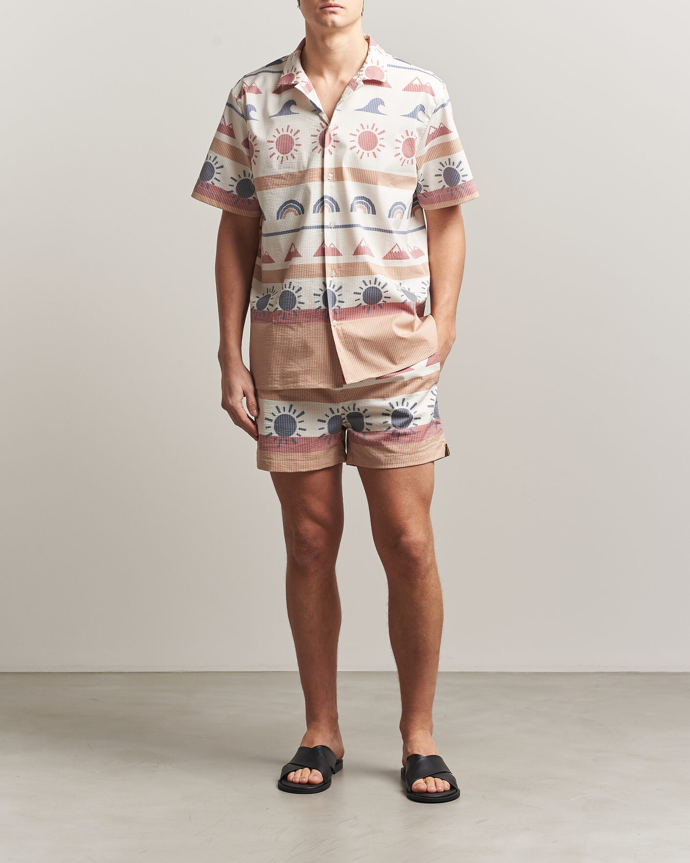 Uomini | Costumi da bagno | KnowledgeCotton Apparel | Printed Swimshorts Multi