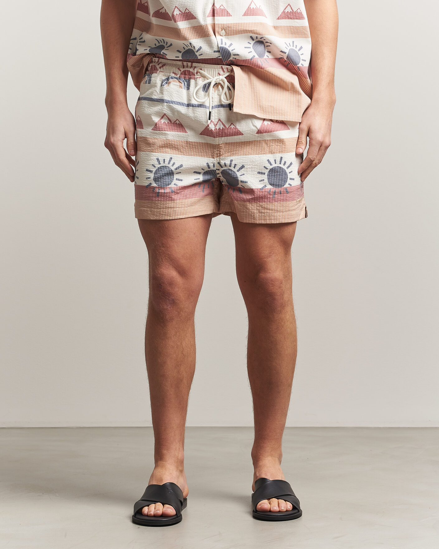 Uomini | Costumi da bagno | KnowledgeCotton Apparel | Printed Swimshorts Multi