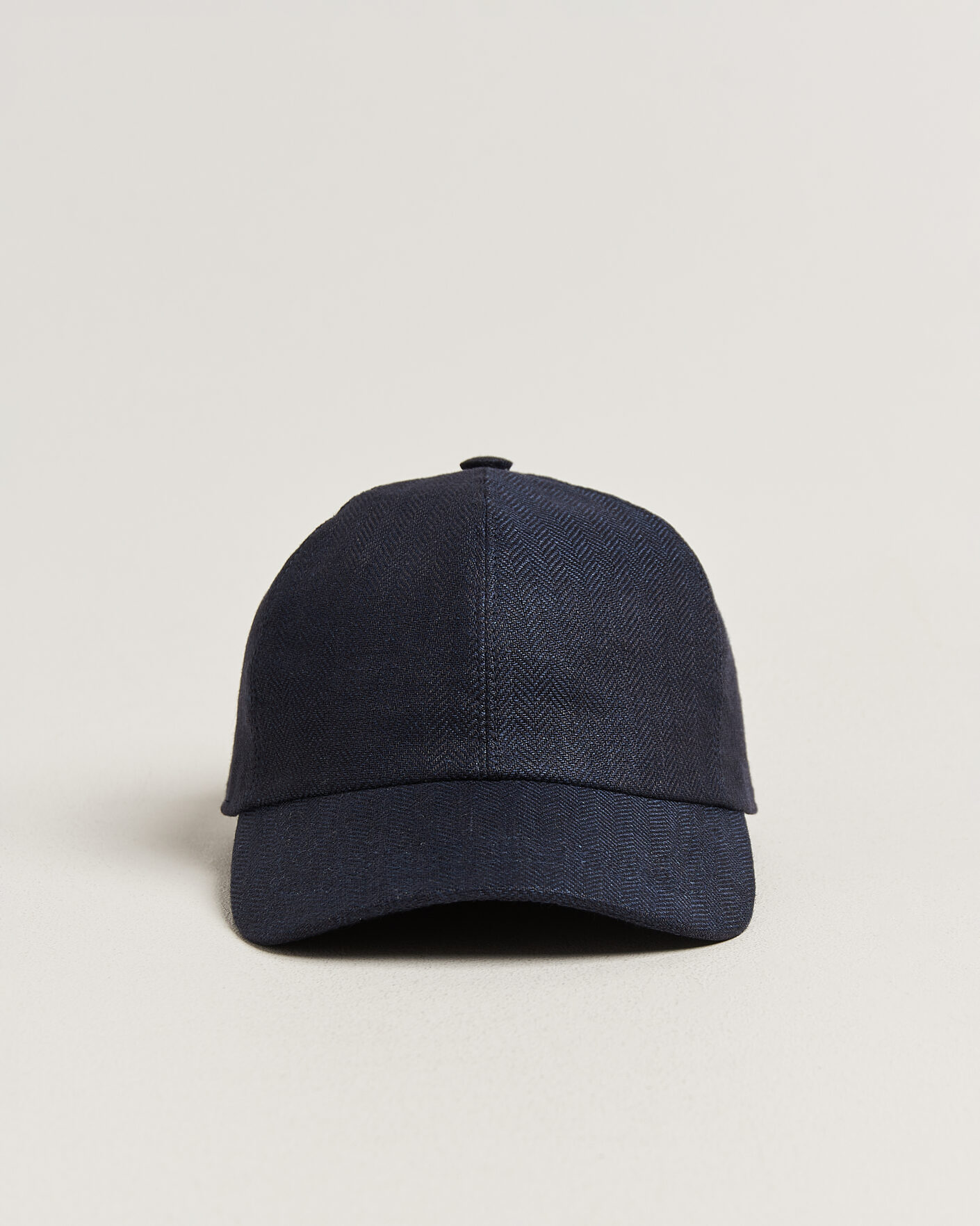 Uomini | Cappelli & Berretti | Wigéns | Baseball Linen Herringbone Cap Navy