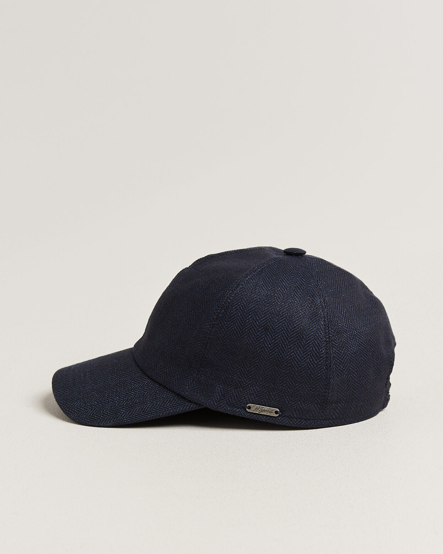 Uomini | Cappelli & Berretti | Wigéns | Baseball Linen Herringbone Cap Navy