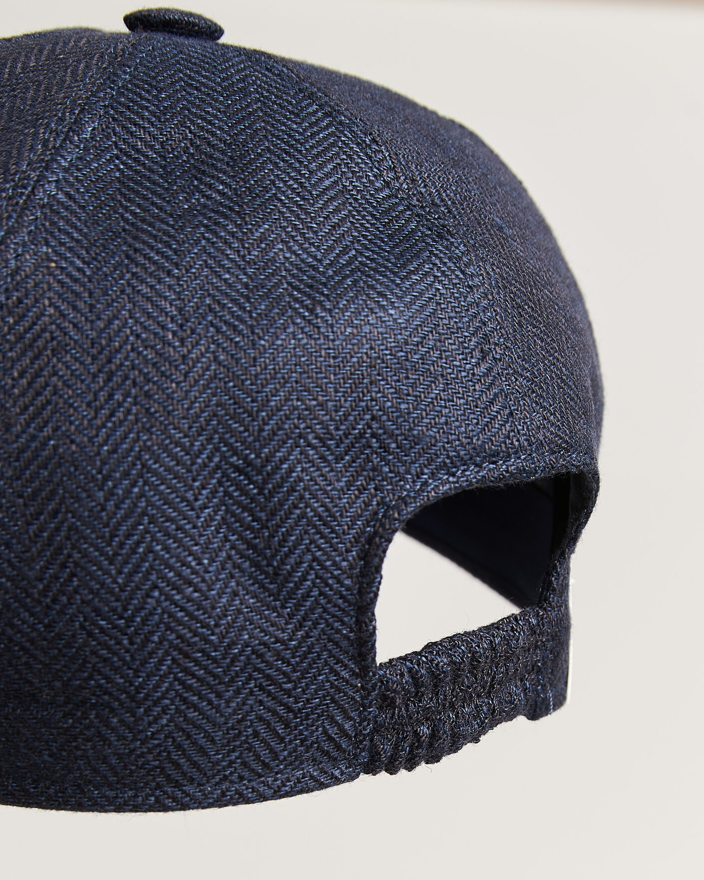 Uomini | Cappelli & Berretti | Wigéns | Baseball Linen Herringbone Cap Navy