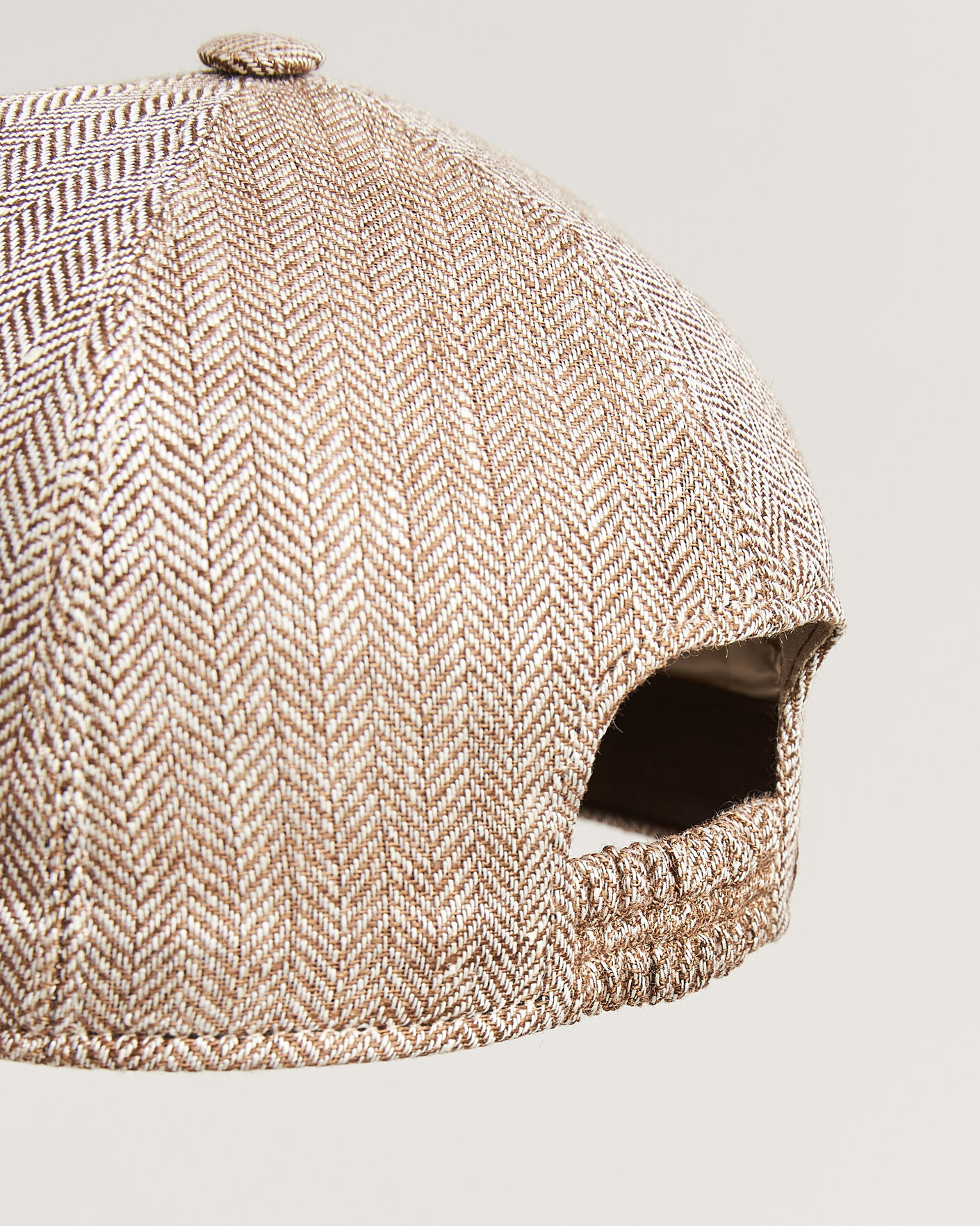 Uomini | Cappelli & Berretti | Wigéns | Baseball Linen Herringbone Cap Brown