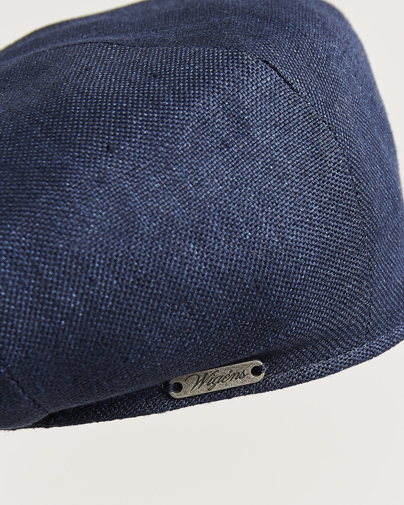 Uomini | Cappelli & Berretti | Wigéns | Newsboy Retro Hopsack Linen Cap Navy