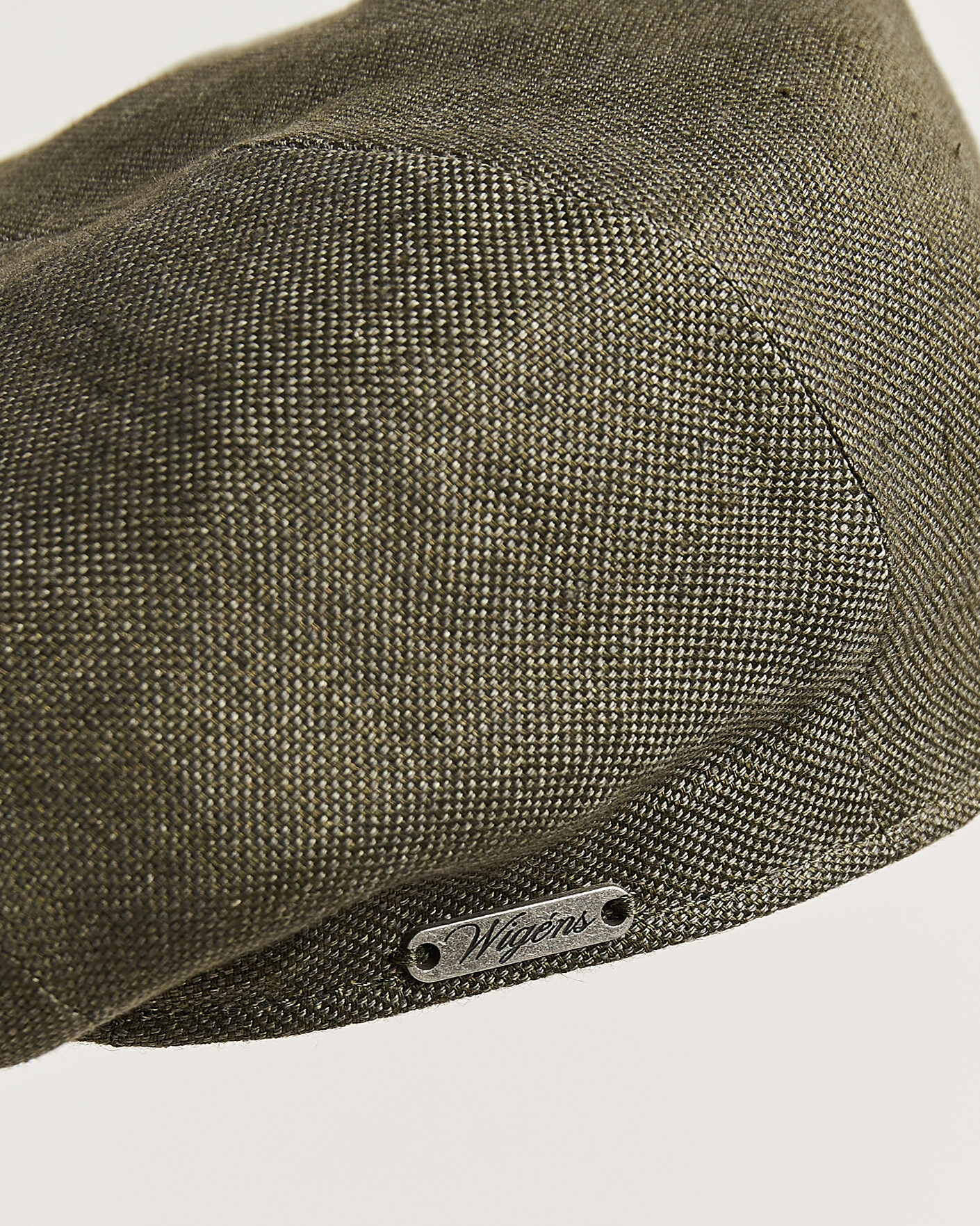 Uomini | Cappelli & Berretti | Wigéns | Newsboy Retro Hopsack Linen Cap Dark Olive