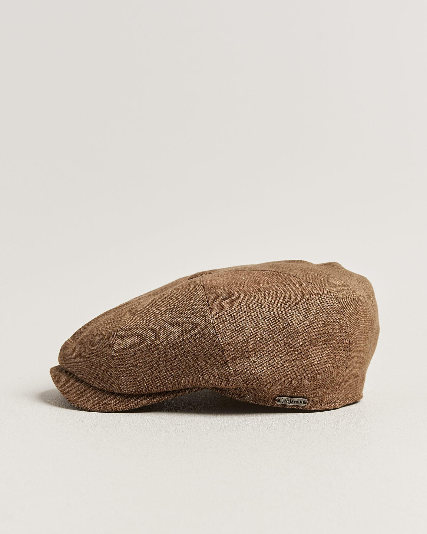 Uomini | Cappelli & Berretti | Wigéns | Newsboy Retro Hopsack Linen Cap Light Brown