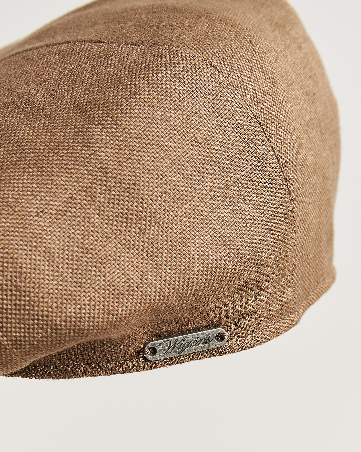 Uomini | Cappelli & Berretti | Wigéns | Newsboy Retro Hopsack Linen Cap Light Brown