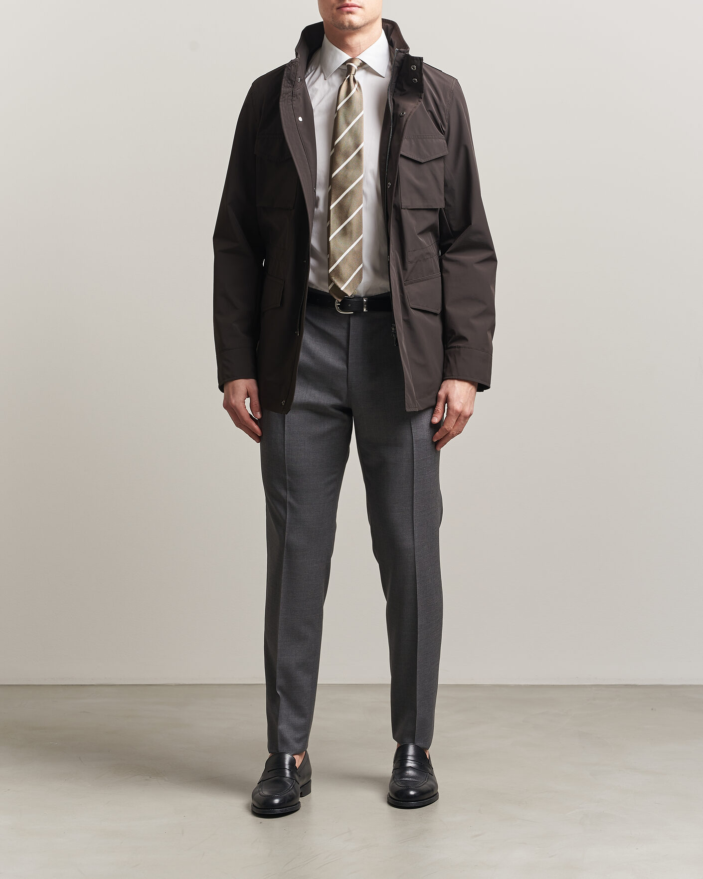 Uomini | Giacche | Oscar Jacobson | M65 Nylon Field Jacket Brown