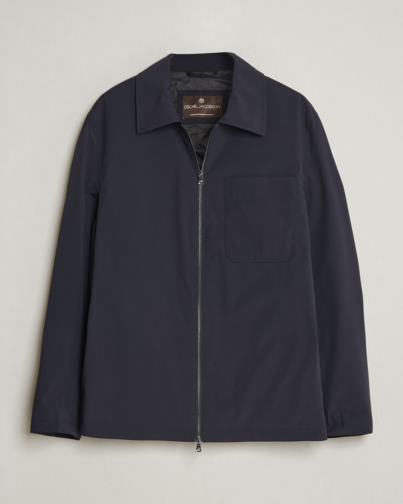 Uomini | Giacche | Oscar Jacobson | Light Zipped Shirt Jacket Navy