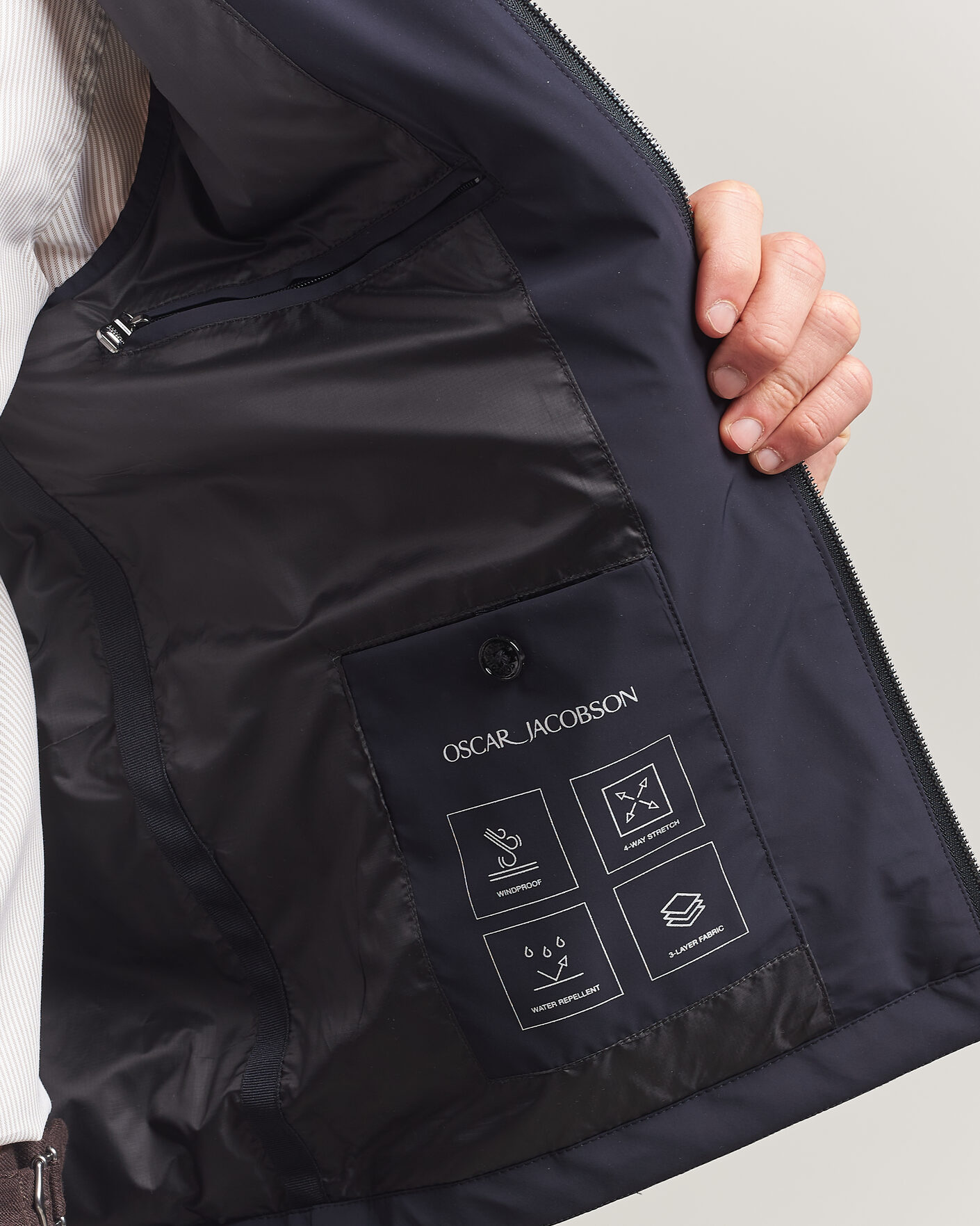 Uomini | Gilet | Oscar Jacobson | Light Zipped Waistcoat Navy