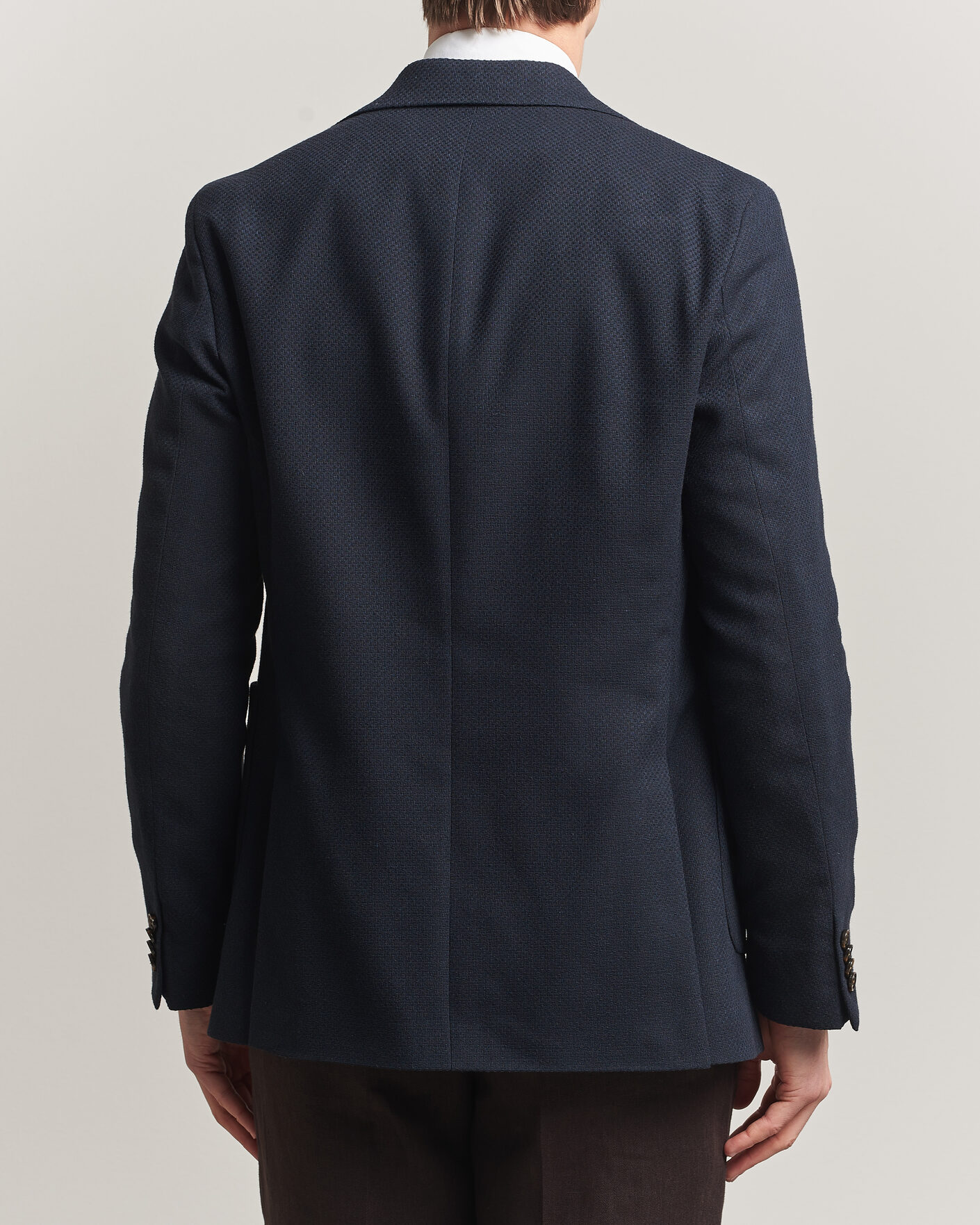 Uomini | Blazers | Oscar Jacobson | Fogerty Patch Structure Cotton Blazer Navy