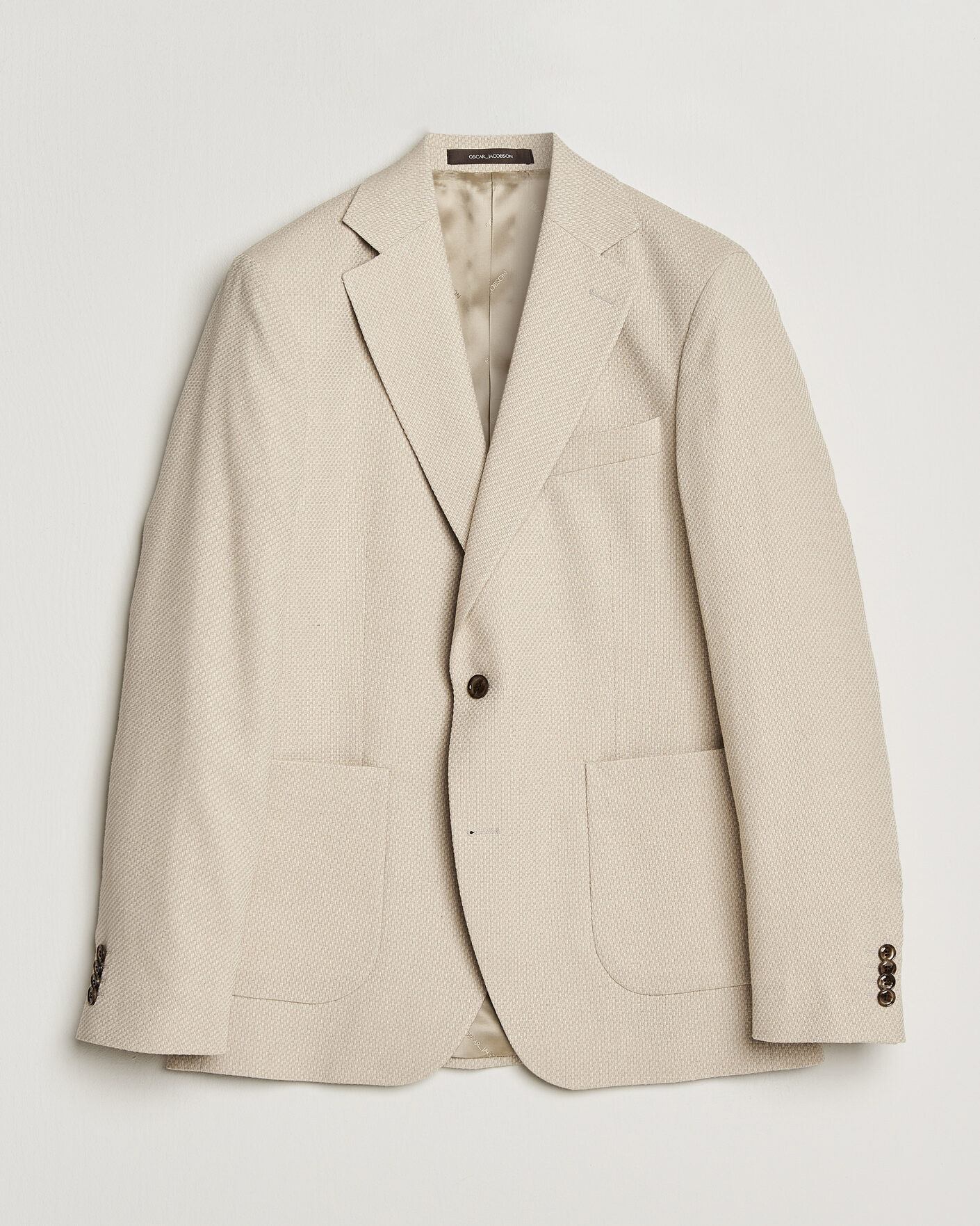 Uomini | Blazers | Oscar Jacobson | Fogerty Patch Structure Cotton Blazer Beige