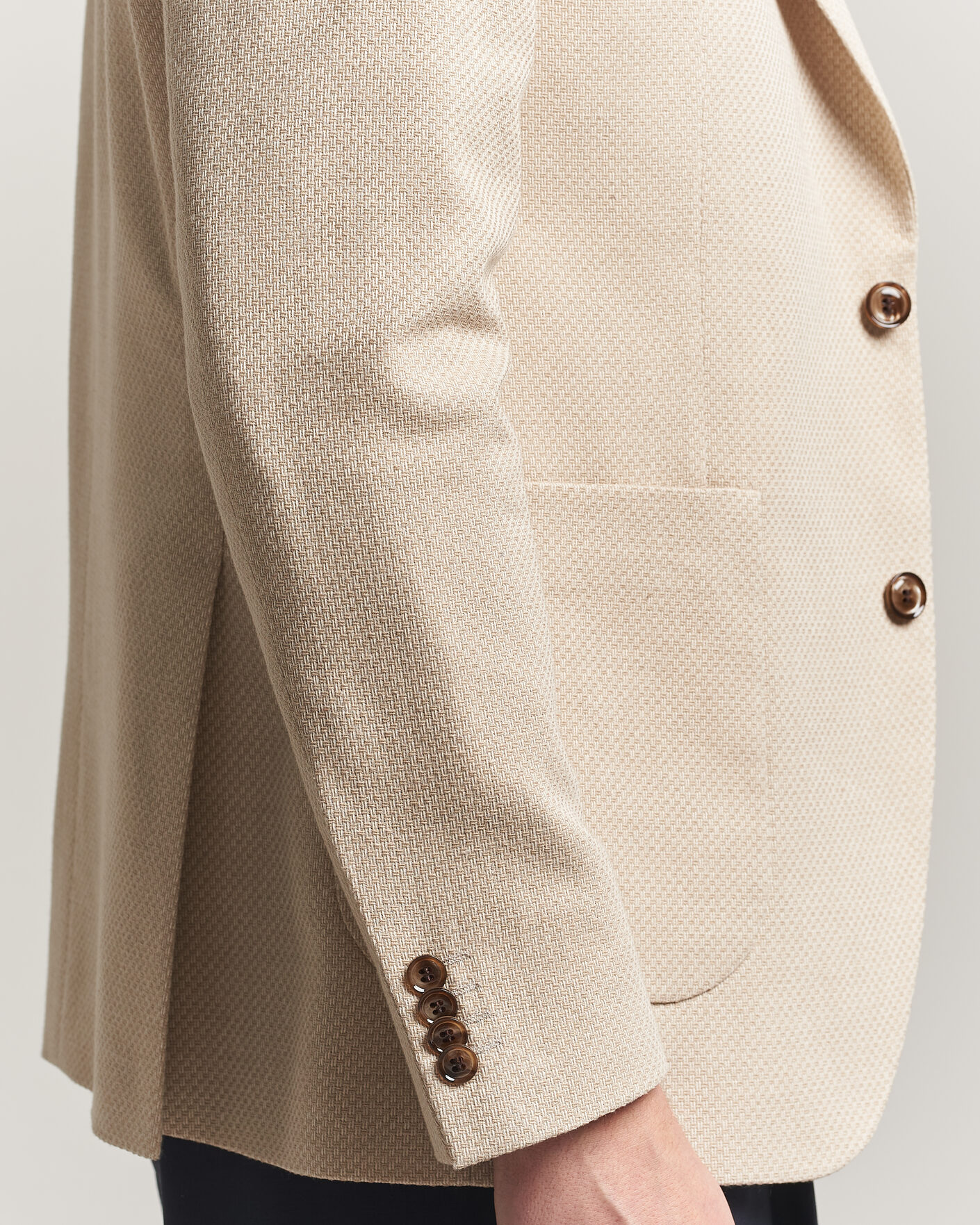Uomini | Blazers | Oscar Jacobson | Fogerty Patch Structure Cotton Blazer Beige