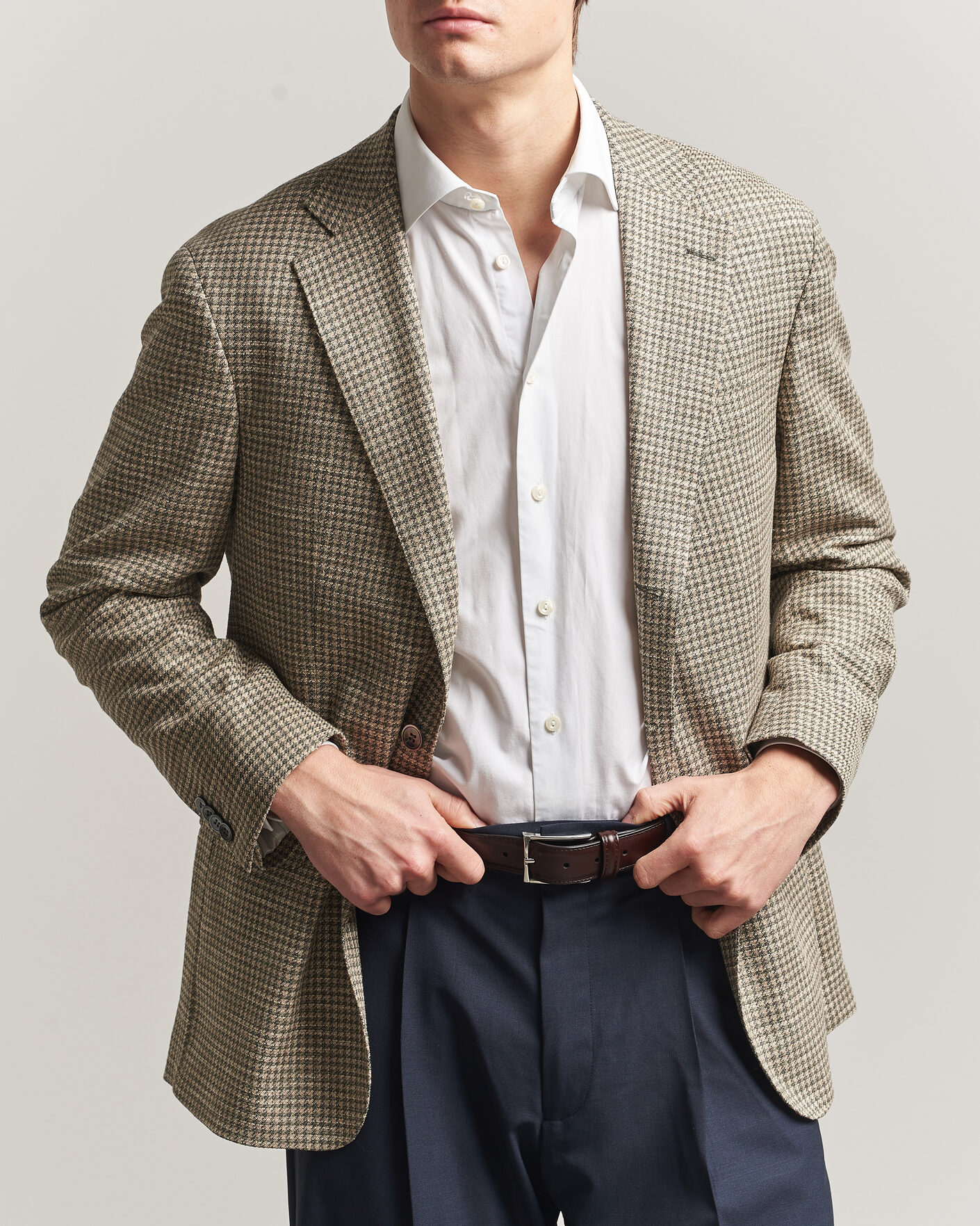 Uomini | Blazers | Oscar Jacobson | Robert Wool/Silk/Cotton Blazer Green