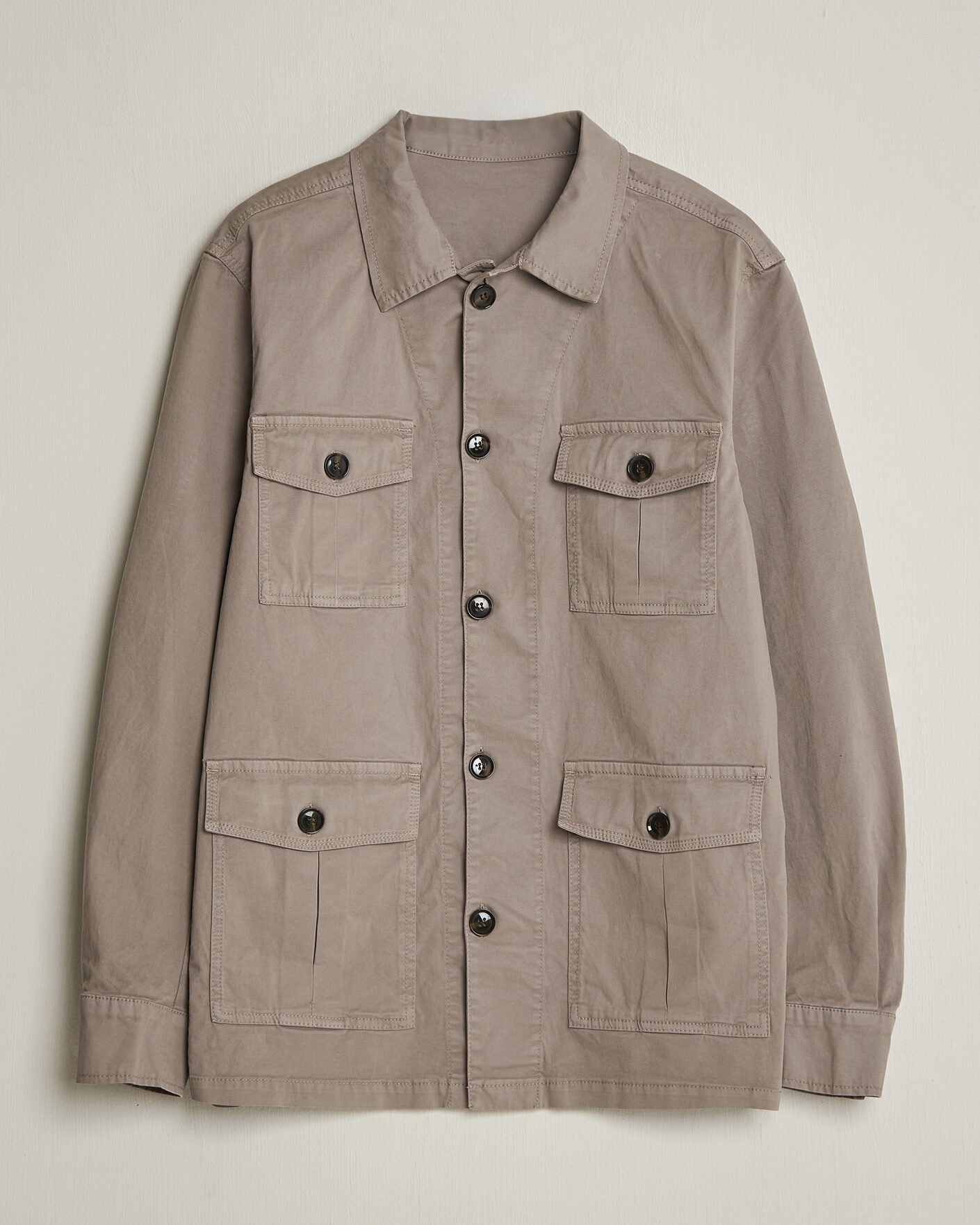 Uomini | Camicie | Oscar Jacobson | Safari Cotton Shirt Jacket Grey